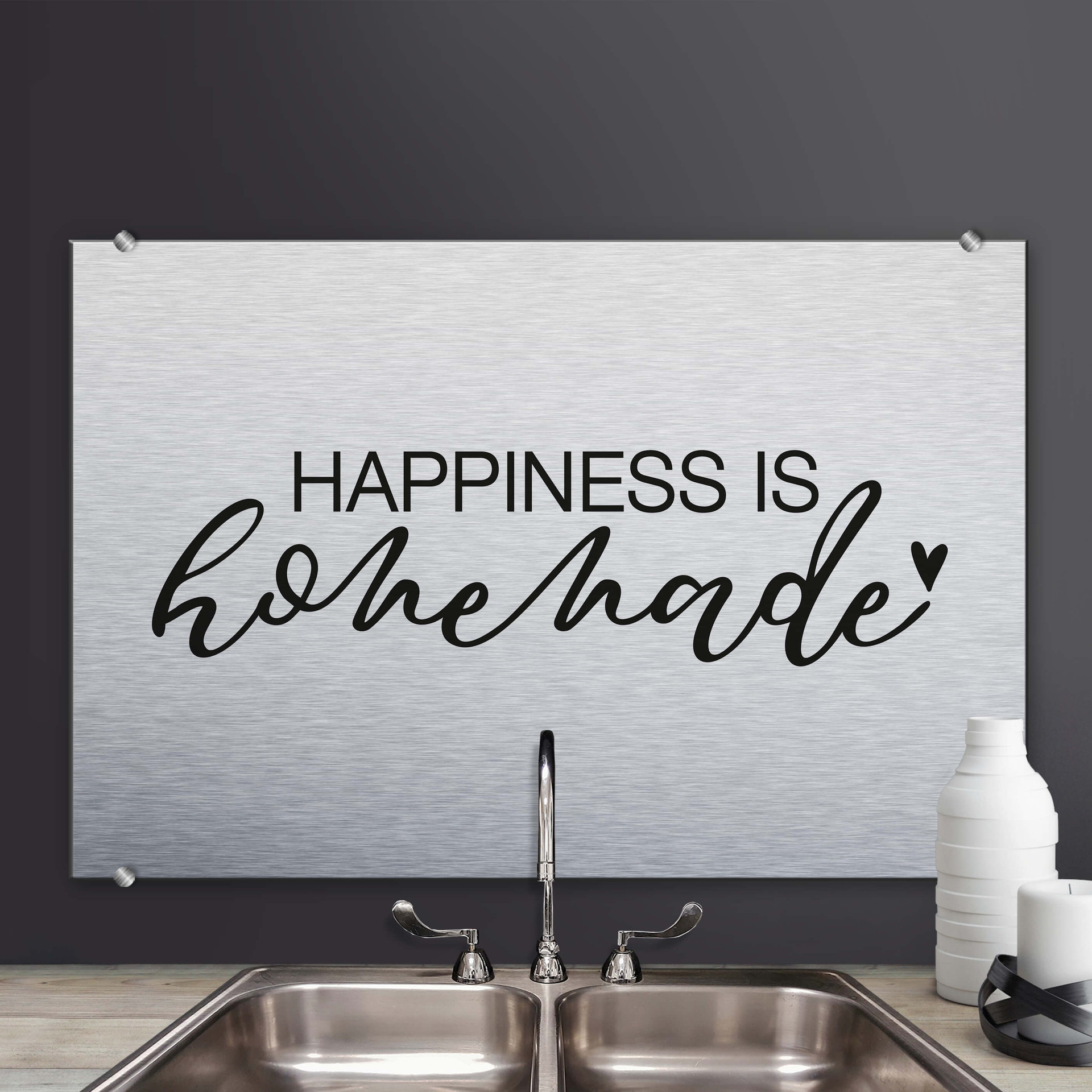 Stænkplade - Happiness is homemade - AluDibond