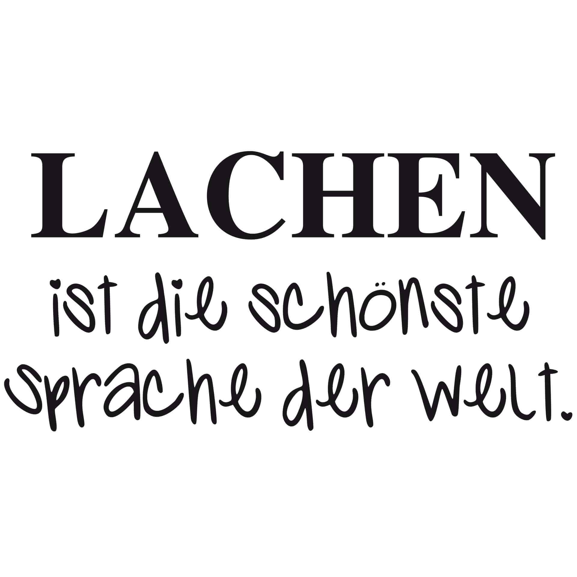 Wandtattoo -  Lachen ist die schönste Sprache der Welt