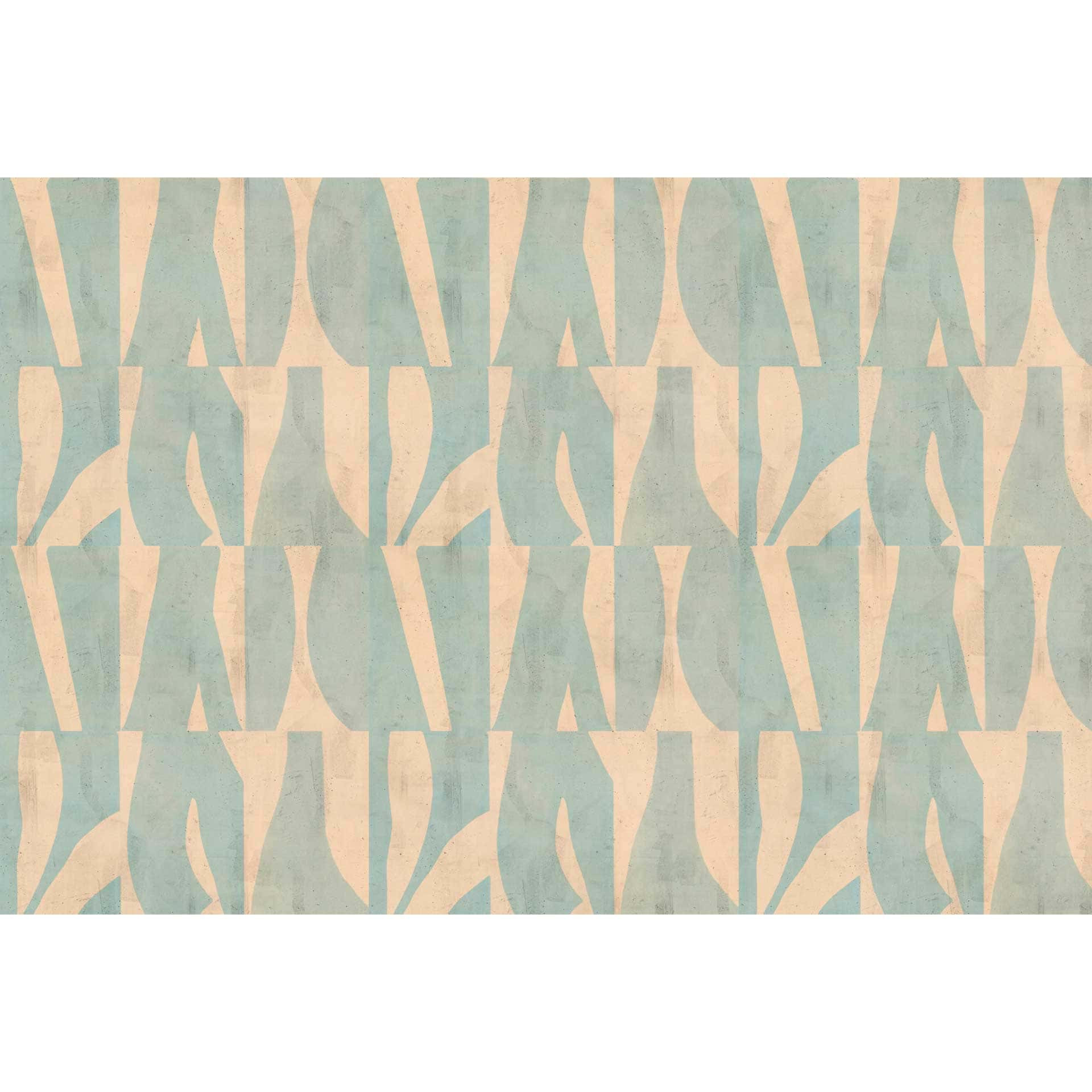 Abstract fotobehang in aqua en beige - modern patroon vliesbehang