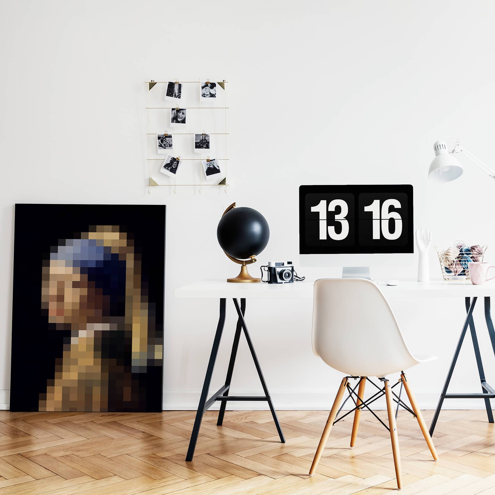 Obraz na płótnie Pixelart - Vermeer - Dziewczyna z perłowym kolczykiem