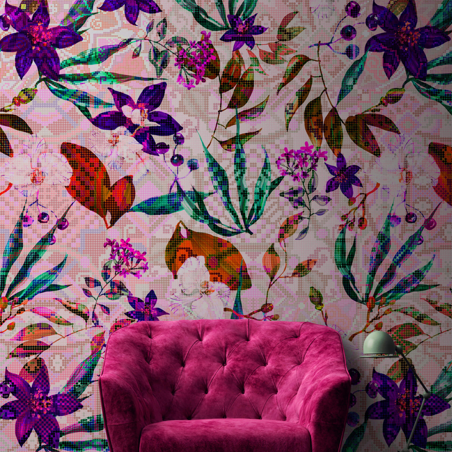 Livingwalls Fotobehang Walls by Patel mosaic blossom 1