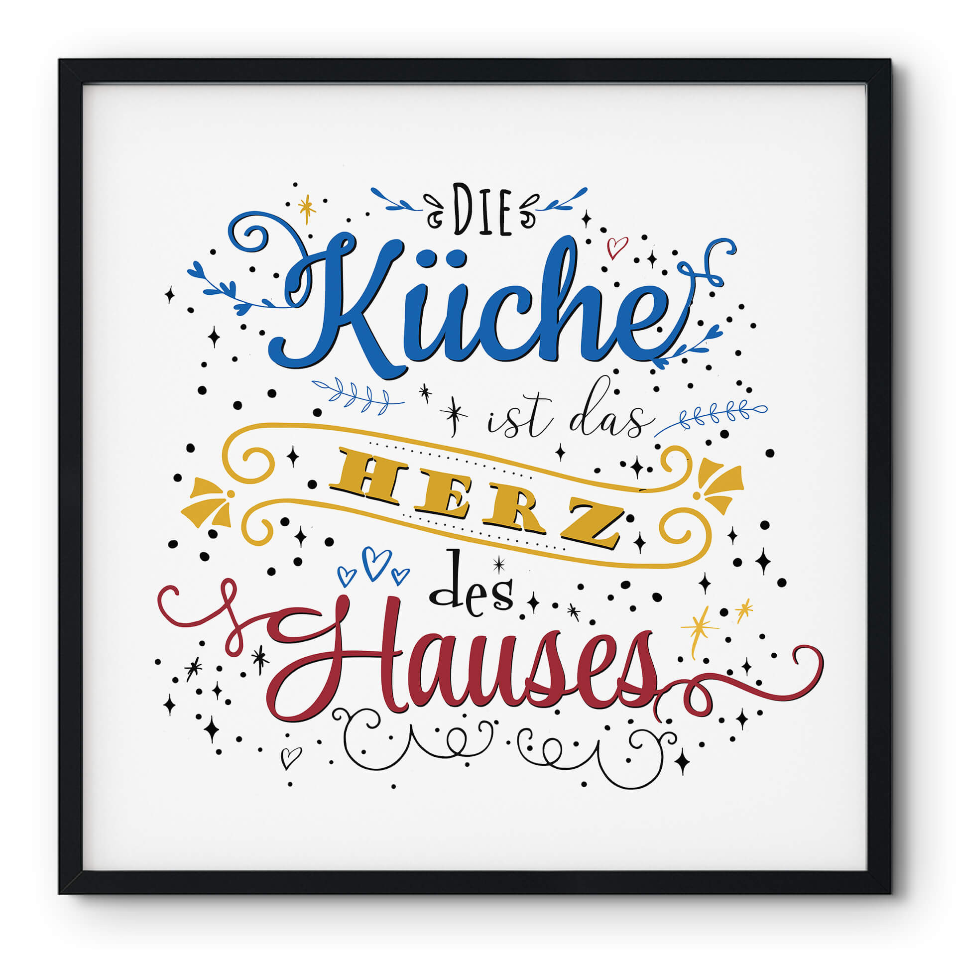 Poster Die Küche ist das Herz des Hauses - hell - Quadratisch