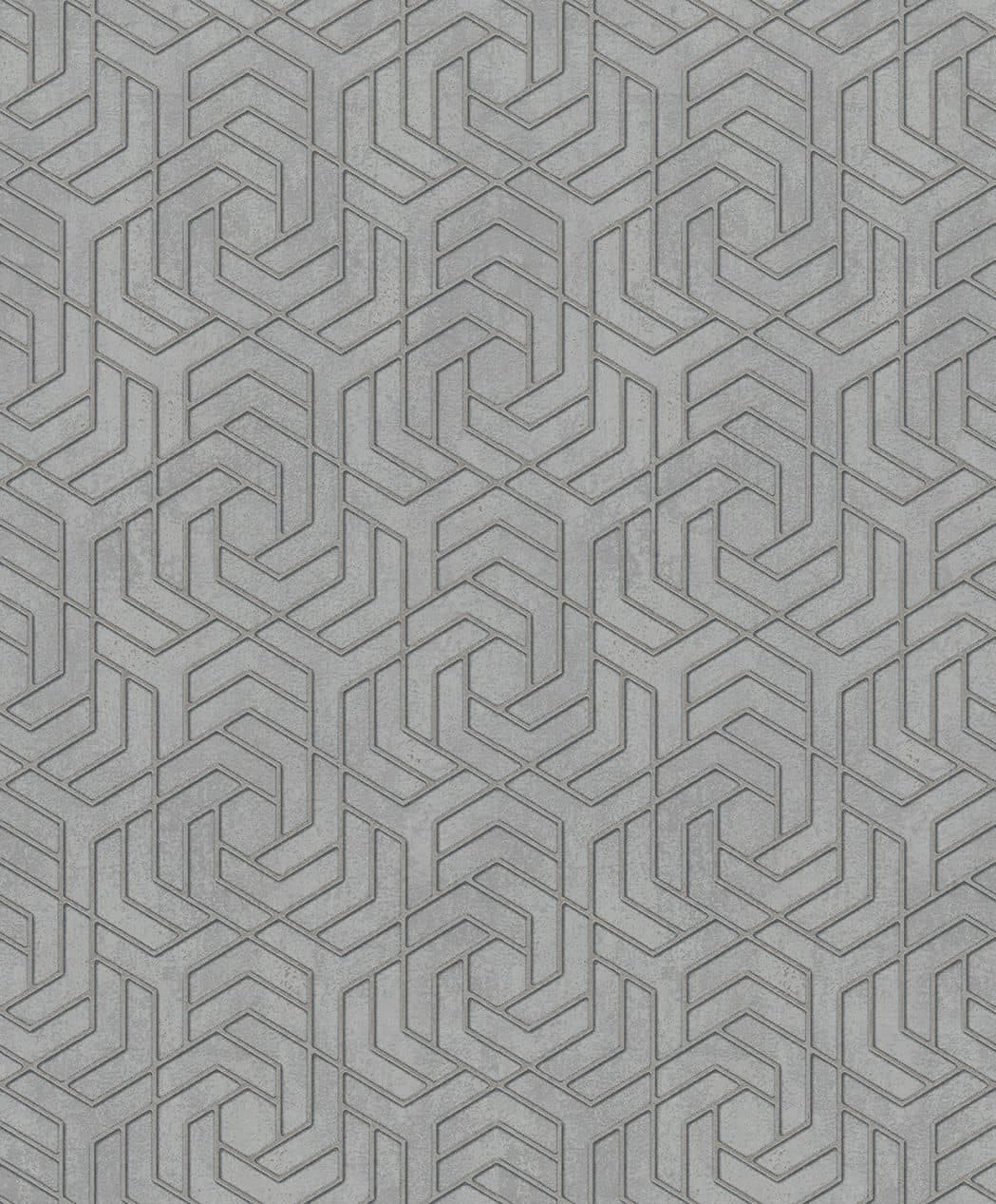 vliesbehang in 3D look grijs grafisch