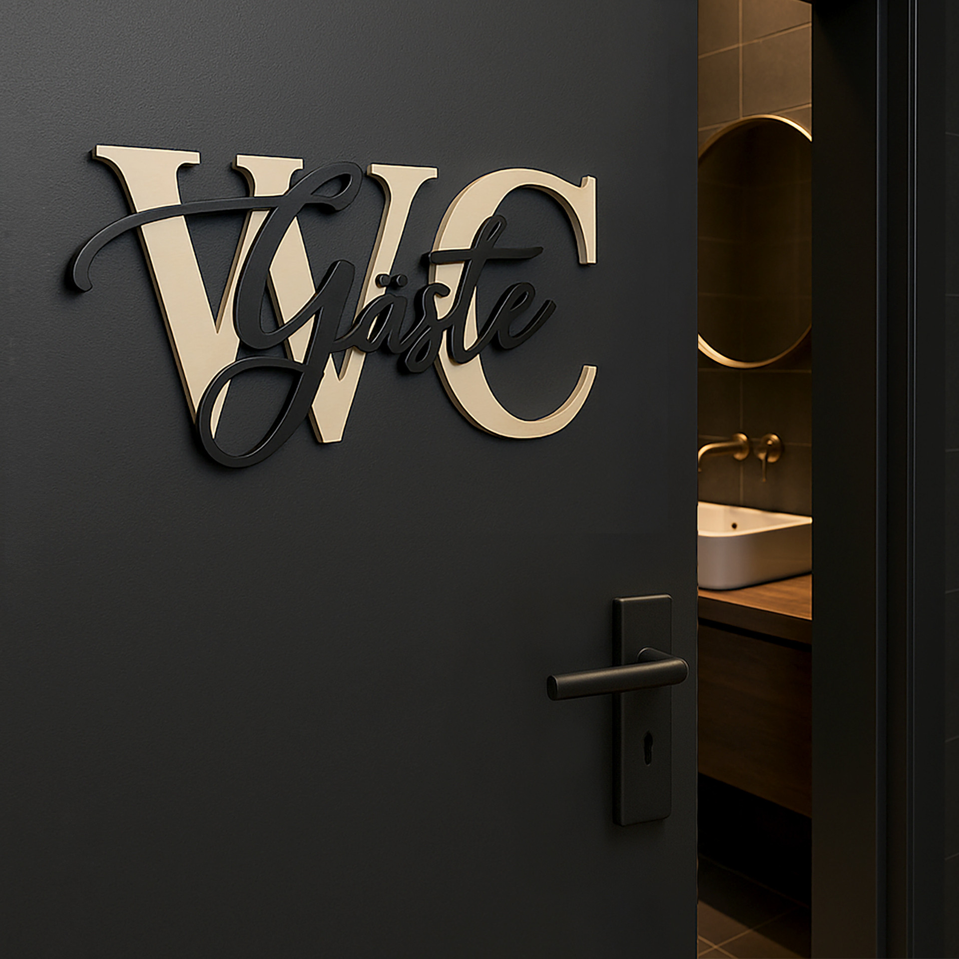 3D Türschild WC - Gäste