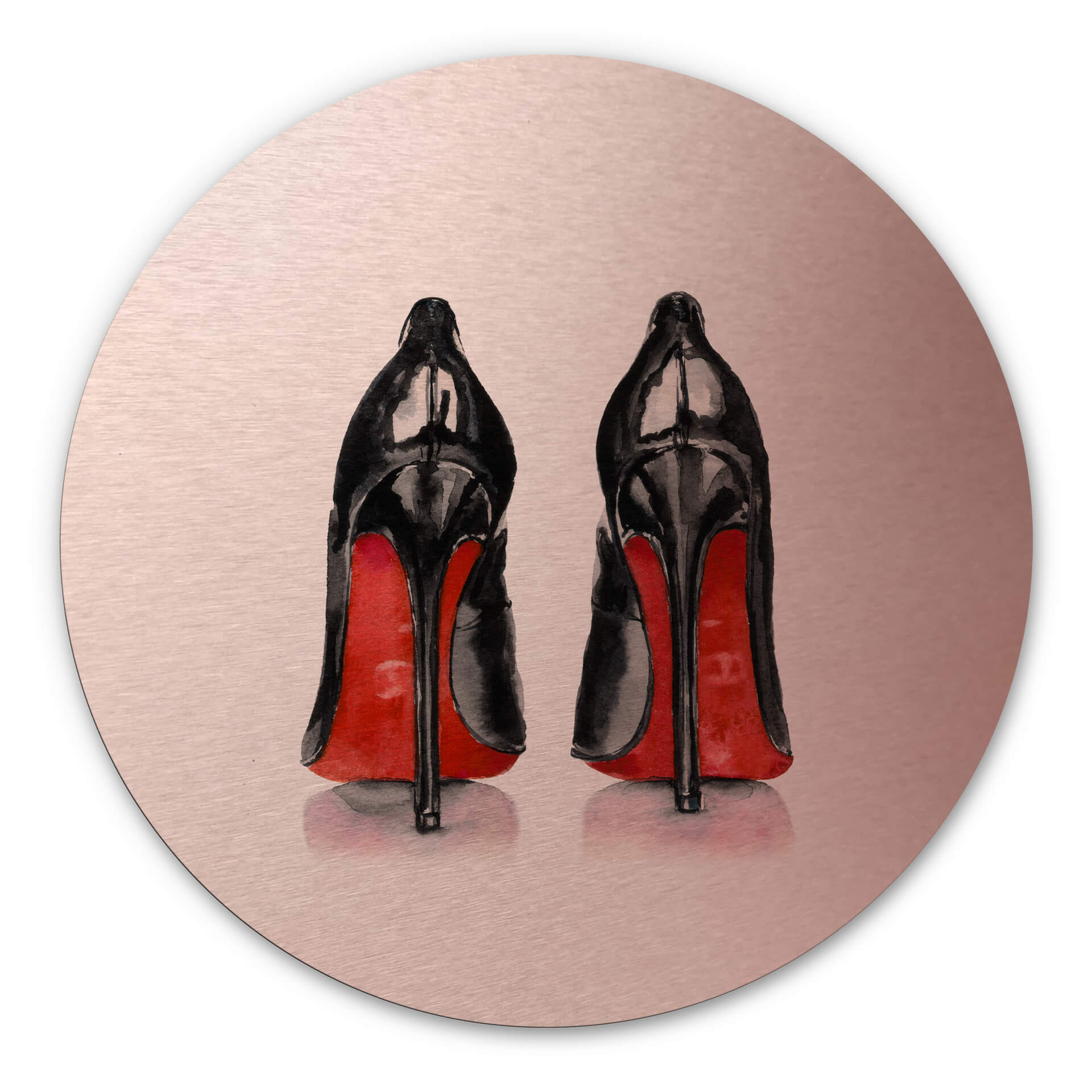 Alu-Dibond mit Kupfereffekt High Heels - Rund