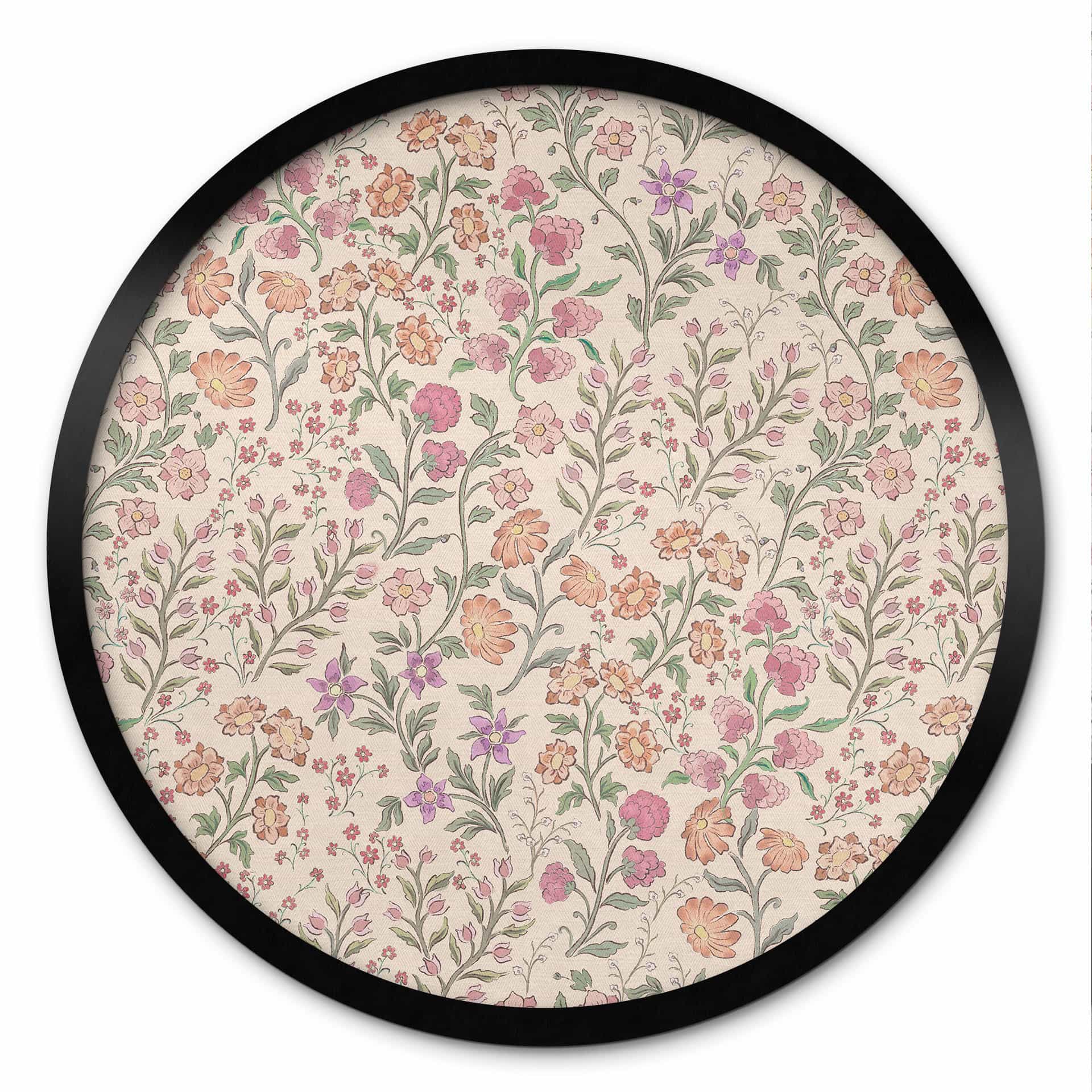 Poster Fleurs des champs Vintage - Beige - Décorations Bloomery - Rond