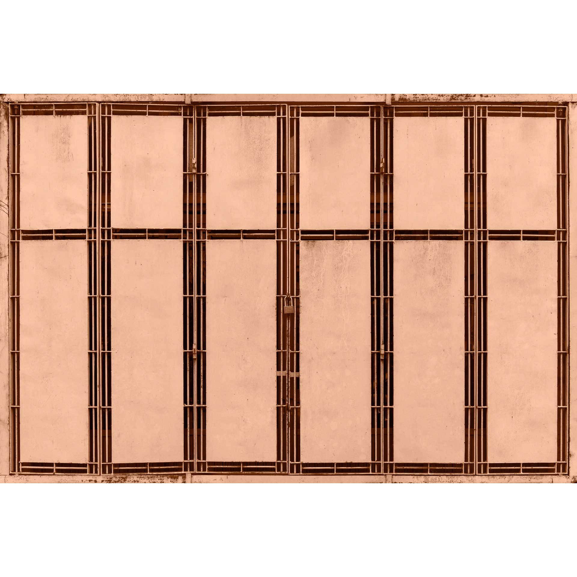 Art Deco Textuur Behang Muurschildering - Koper gekleurd rasterpatroon