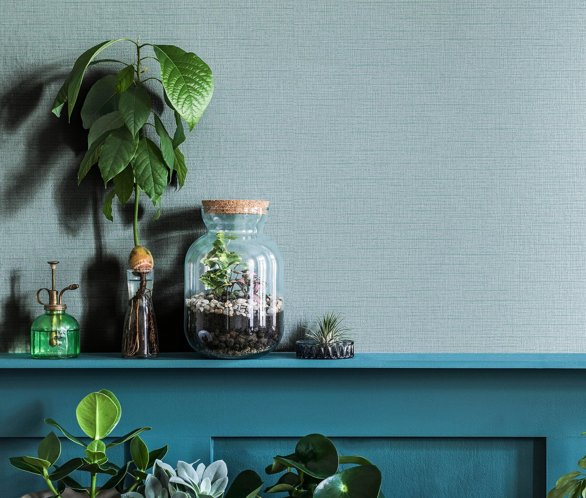 Effen behang, vliesbehang Novamur Yvi groen