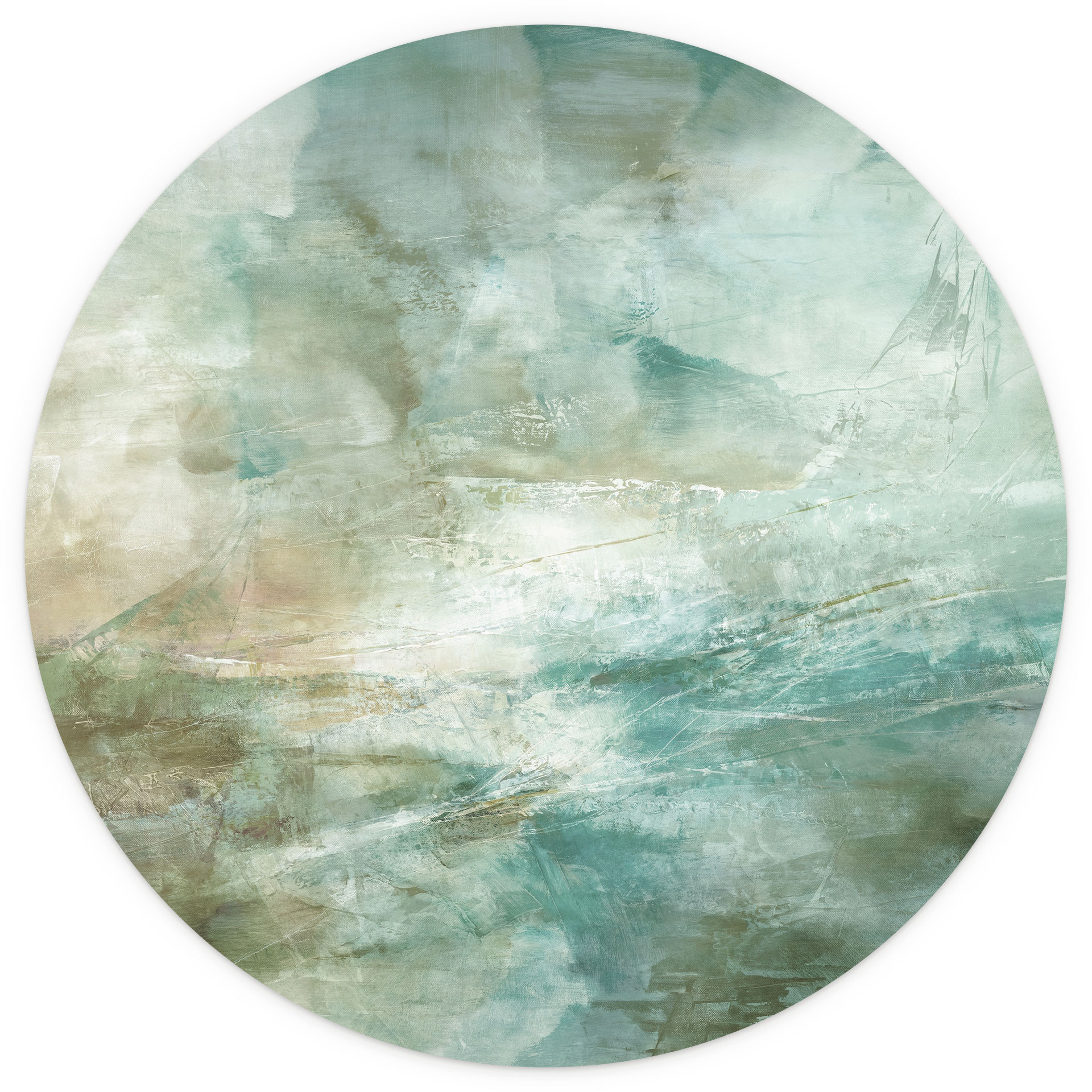 Abstract | Saliegroen mistlicht - Schmucker - Rond - Zelfklevend/niet-geweven