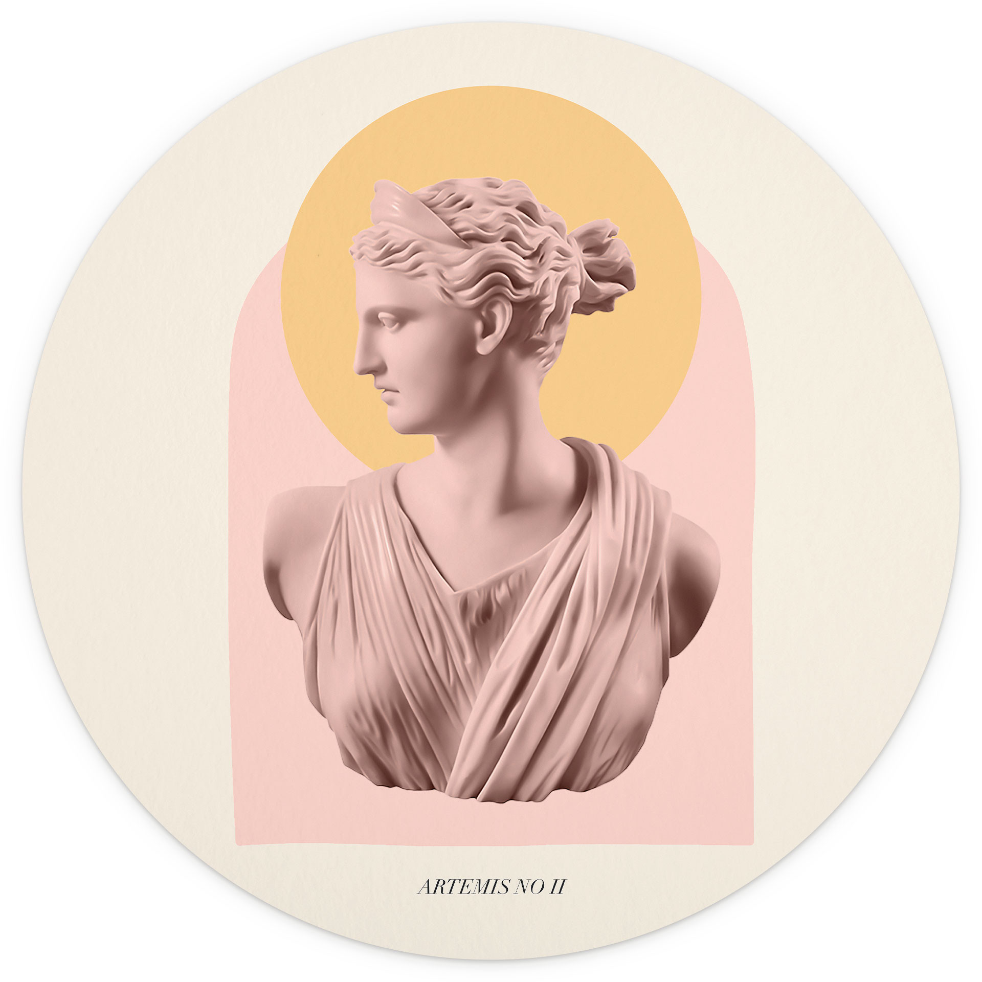 Behangcirkel Beeld van de godin Artemis - Grace Digital Art - vliesbehang/zelfklevend vliesbehang