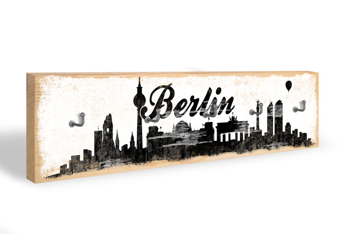 Accroche-clés - Skyline de Berlin 02 + 5 crochets