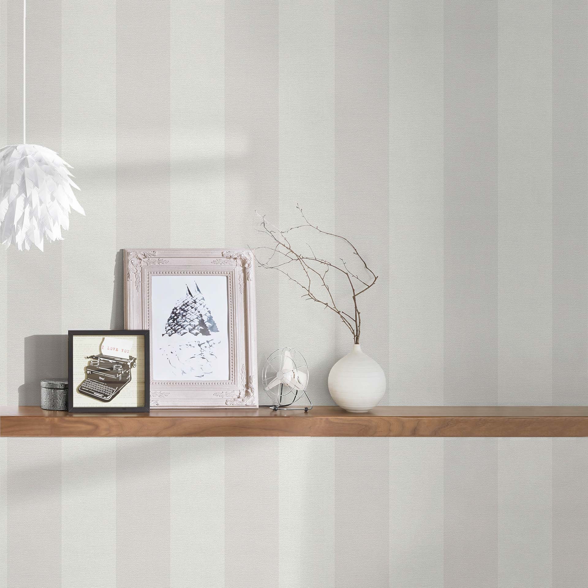 Strepen behang grijs wit PVC-vrij - vliesbehang streepjes van A.S. Création 386653