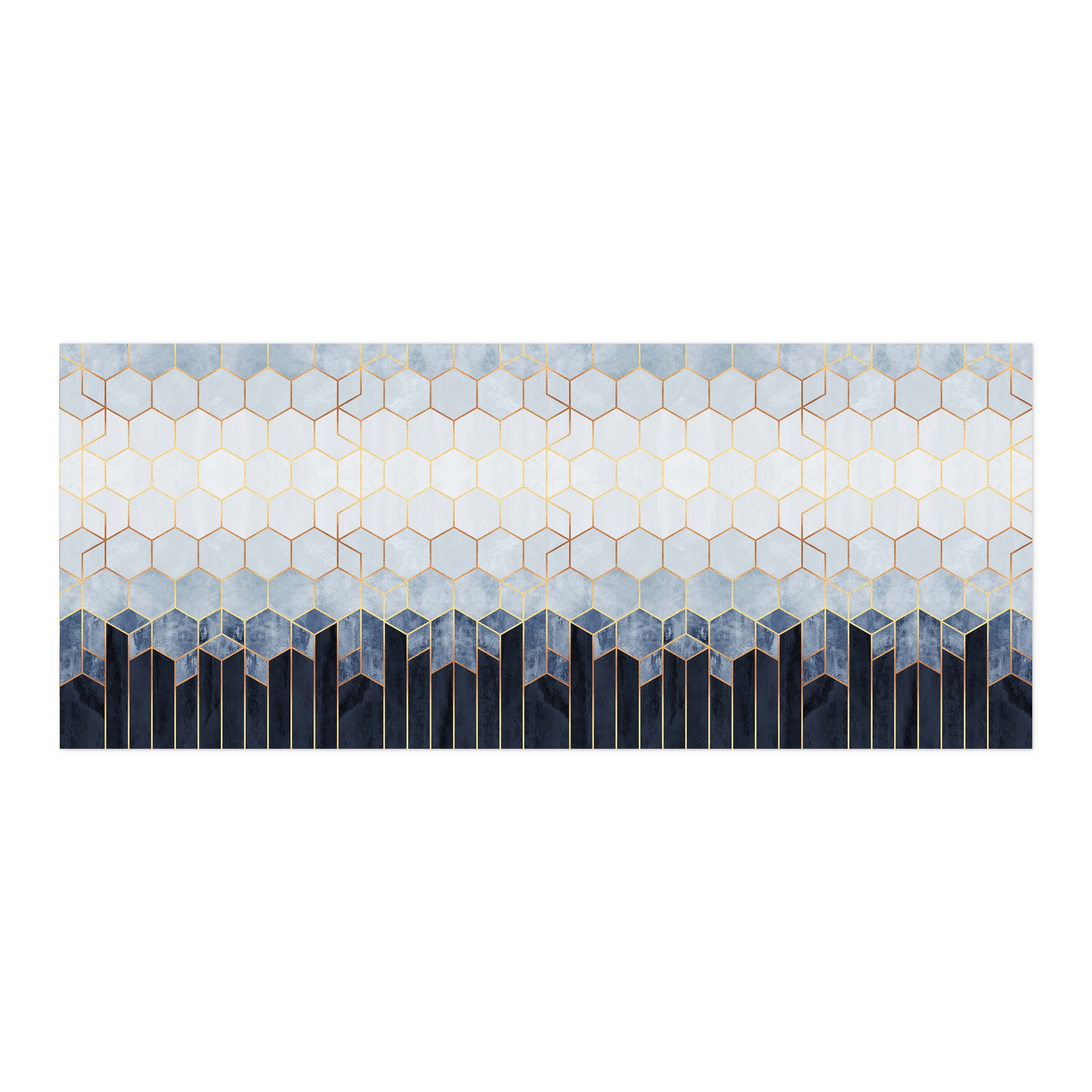 Revêtement pour cuisine autocollant Fredriksson - Hexagone : Bleu et blanc