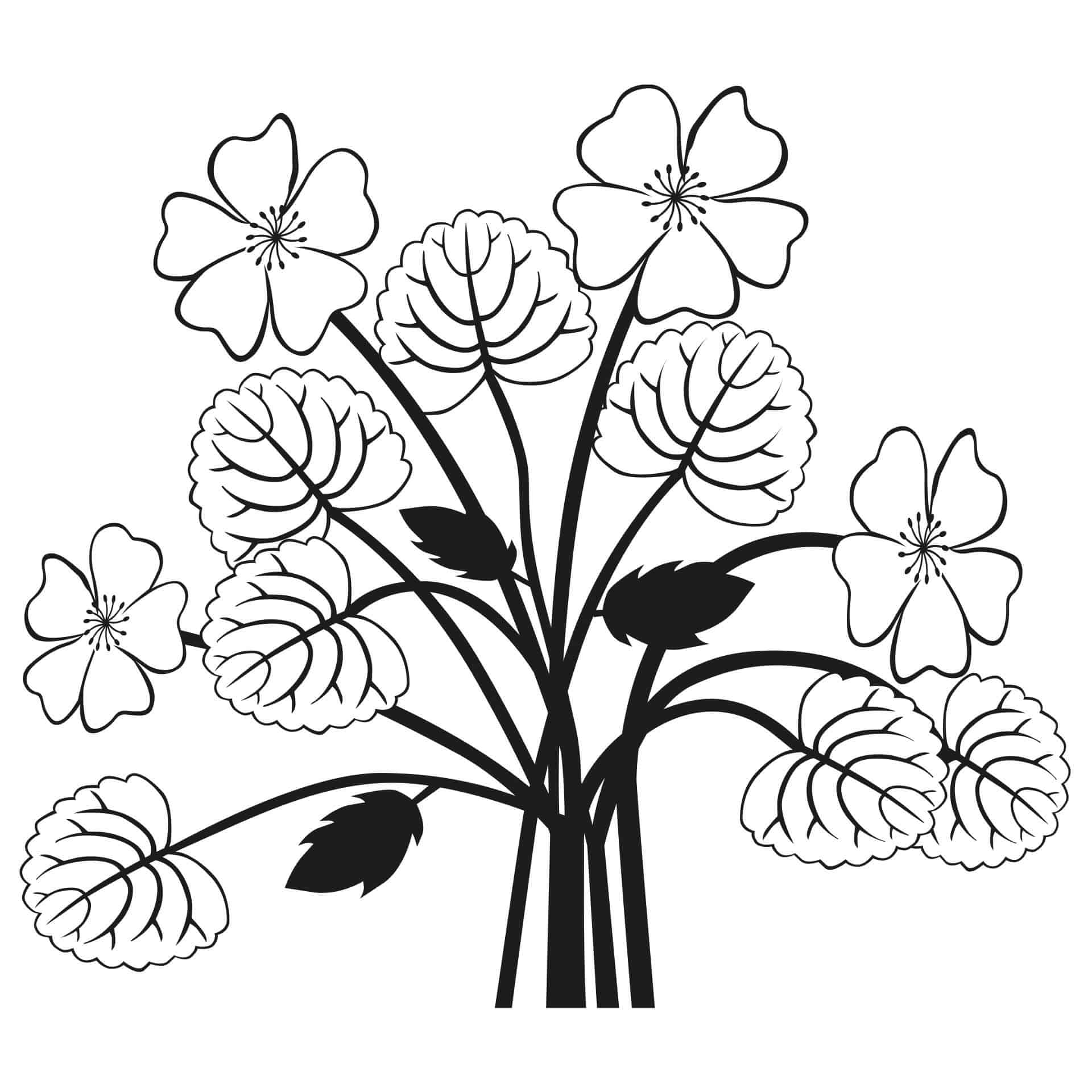 Wallsticker Blomster Buket