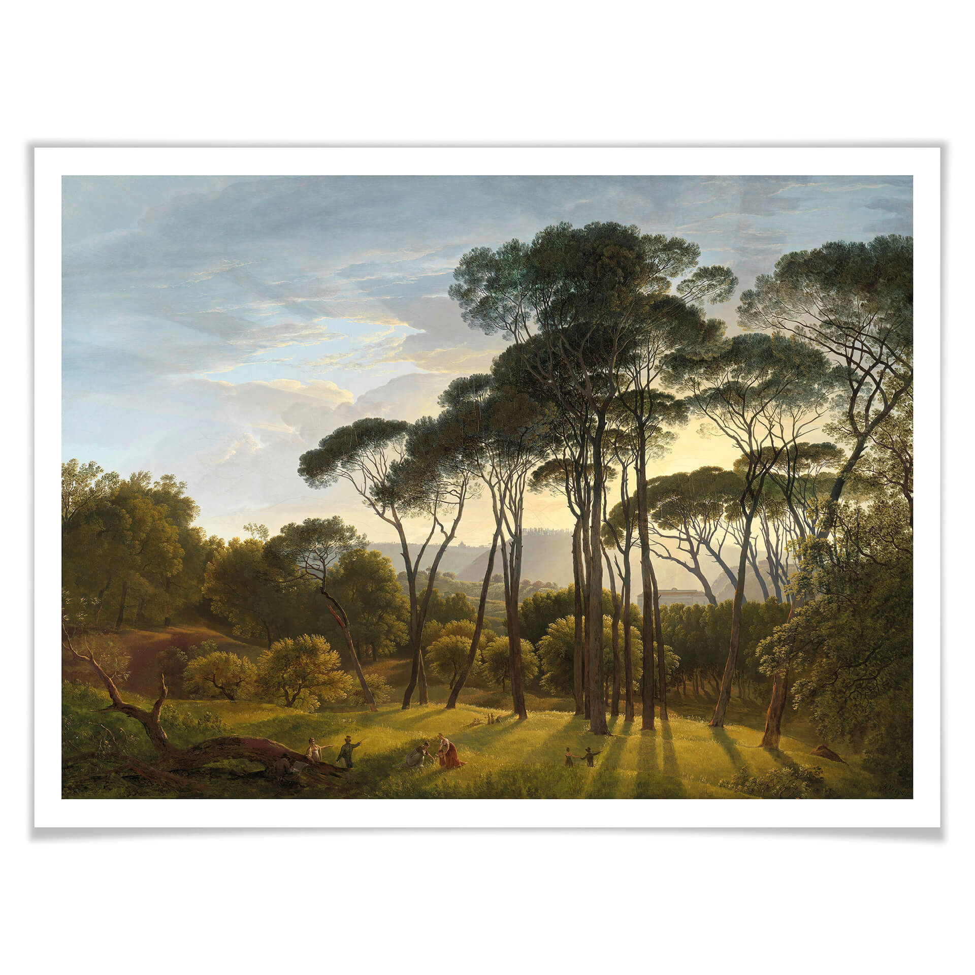 Poster Voogd - Paysage italien avec pins parasols