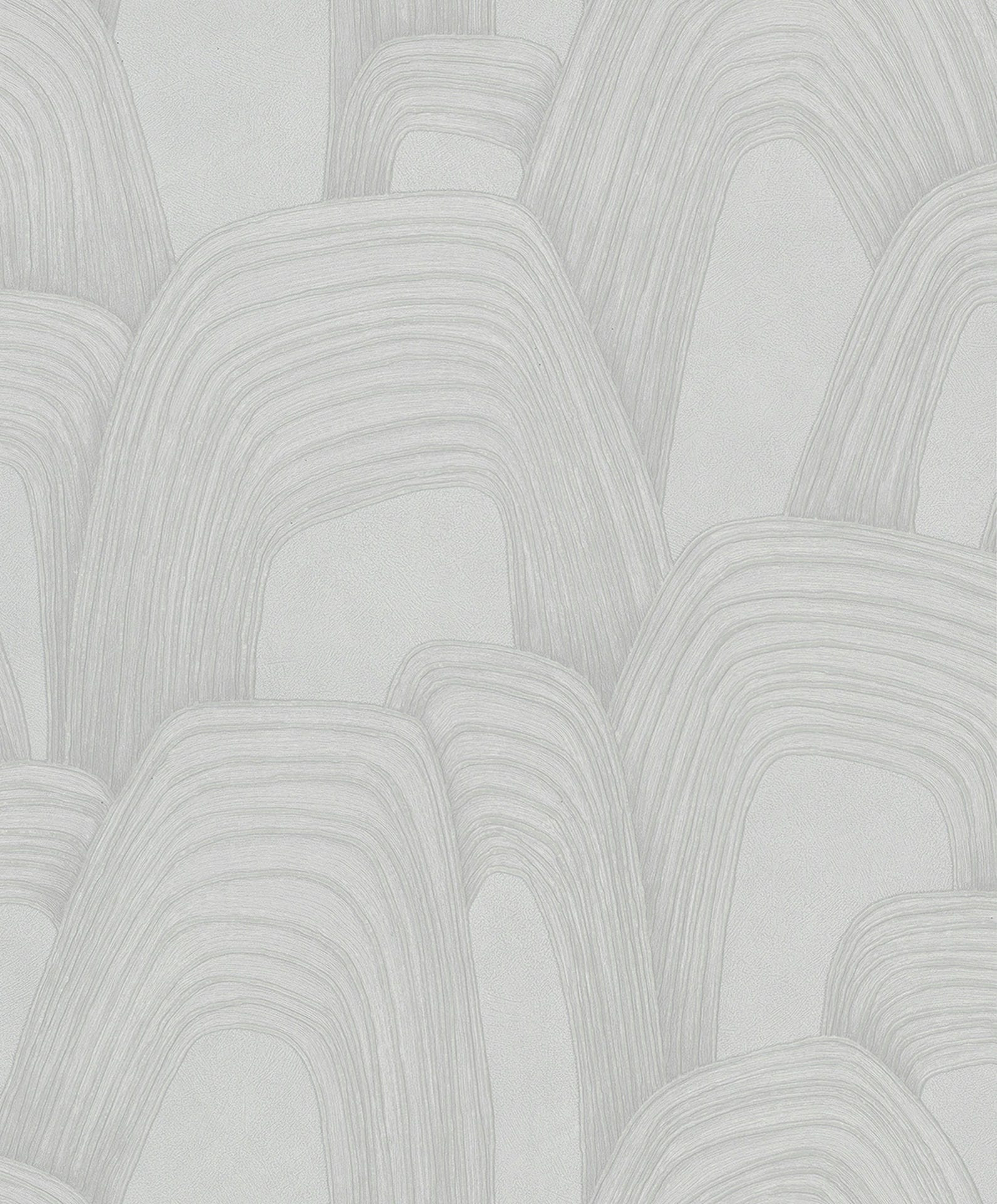 Vliesbehang 3D-look, geometrisch heuvelachtig grafisch in grijs