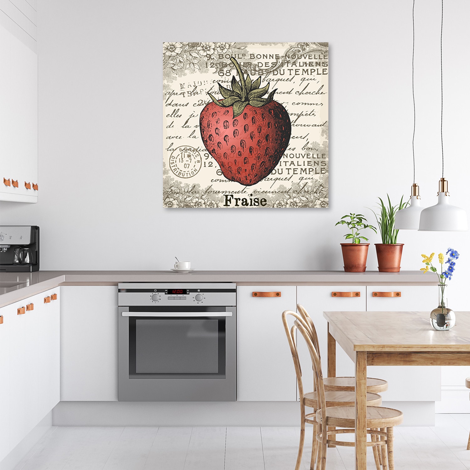 Canvasbillede, jordbær vintage
