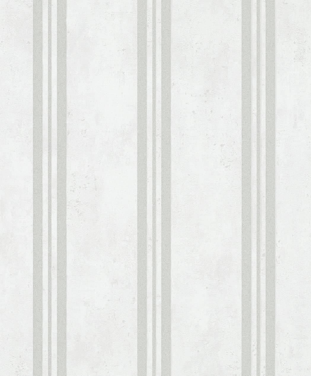 Vliesbehang met strepen en metallic effect grijze strepen