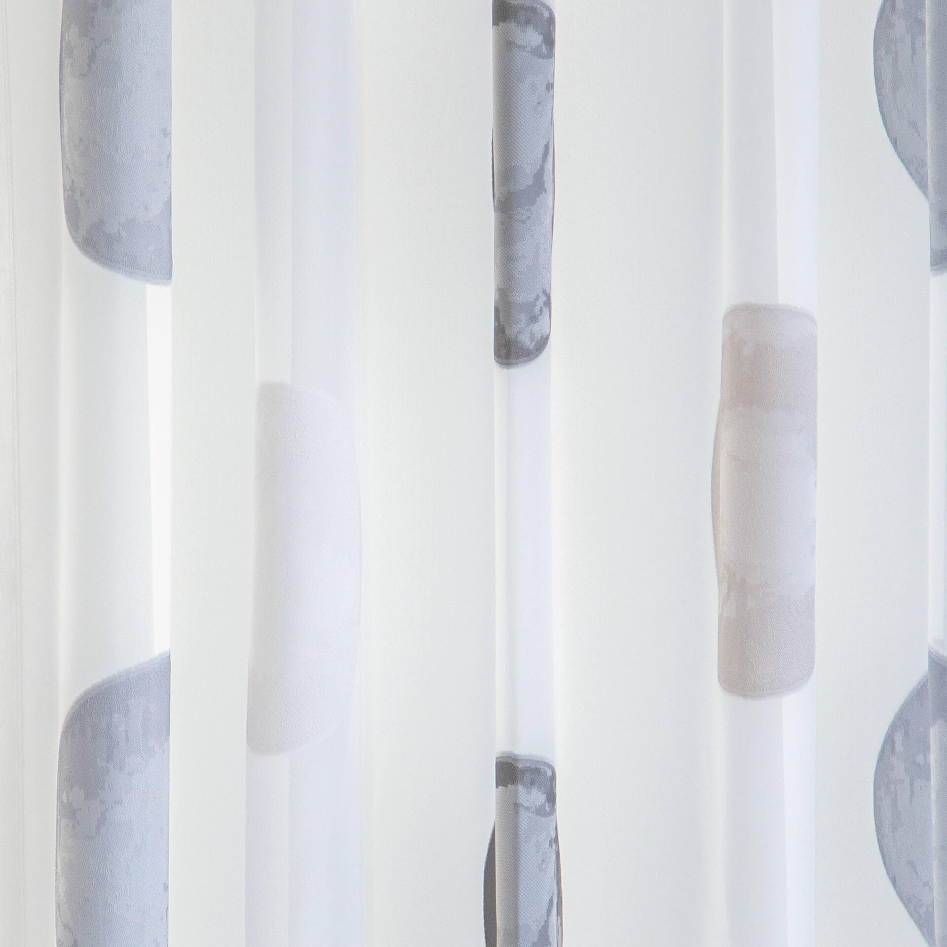 Homing Vorhang mit verdeckten Schlaufen Kaleo weiß, grau -  2.45 x 1.4 m