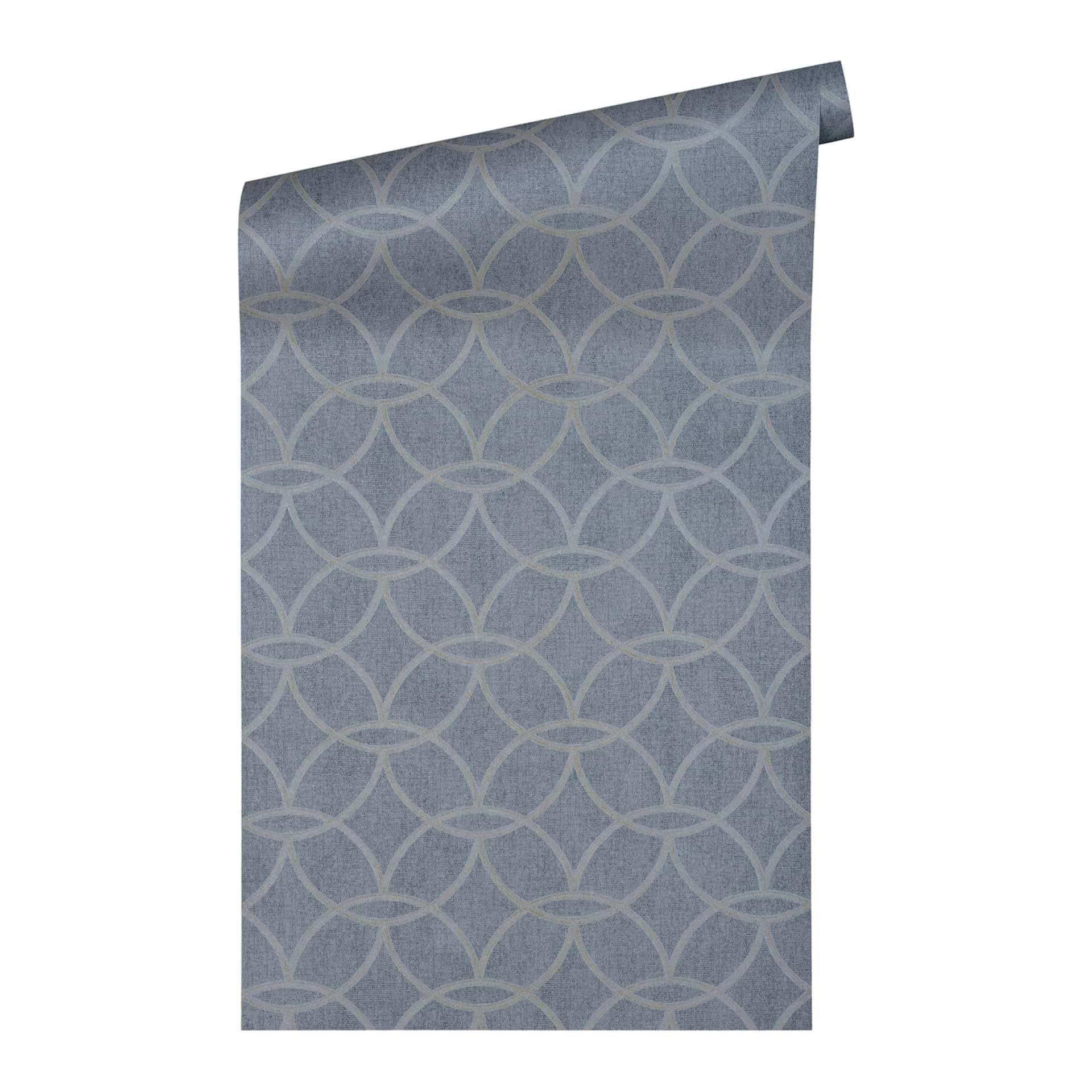 blauw grijs glanzend behang - geometrisch vliesbehang