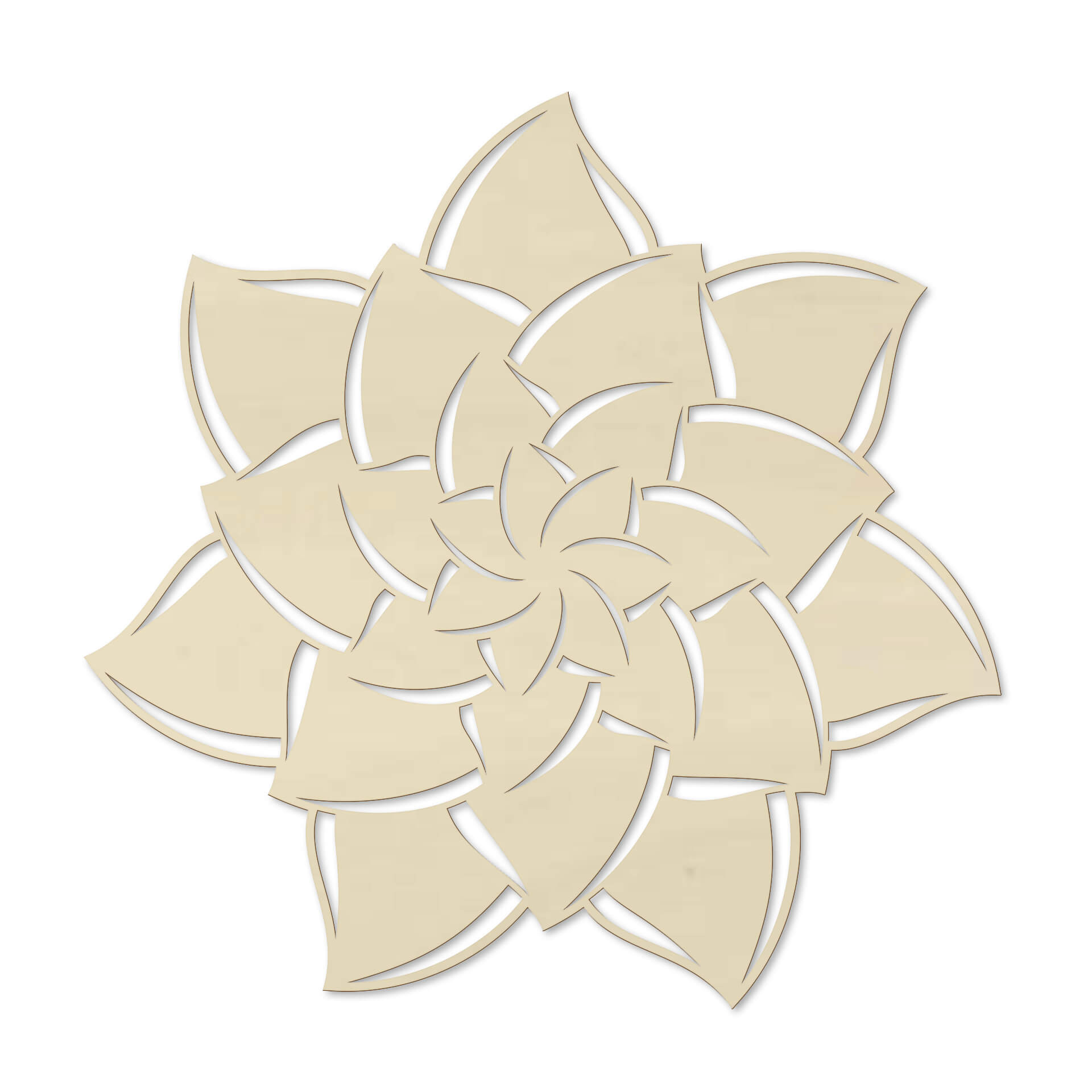 Sztuka z drewna topoli - Mandala kwiatowa 02