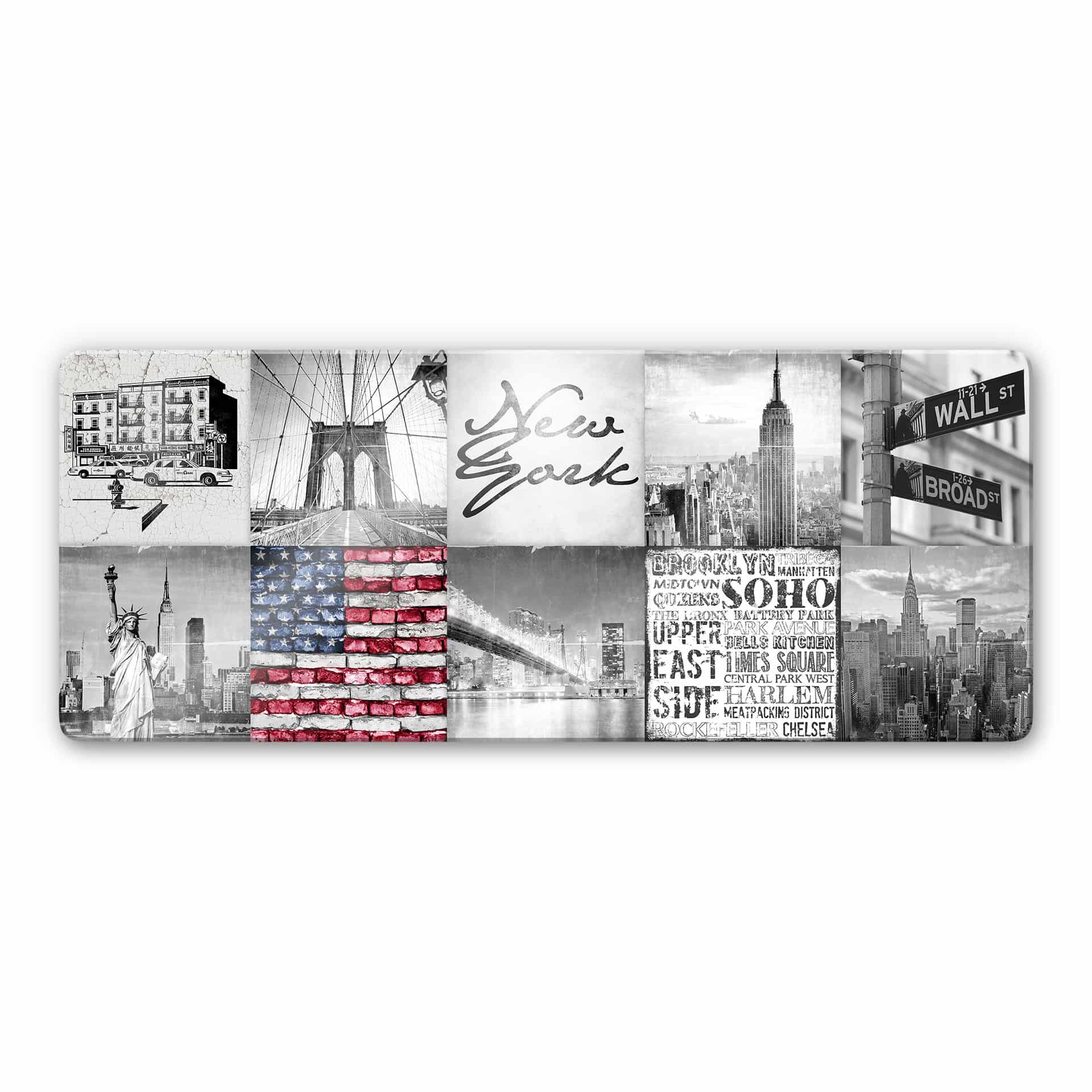 Glasbild Impressions of New York City - Panorama