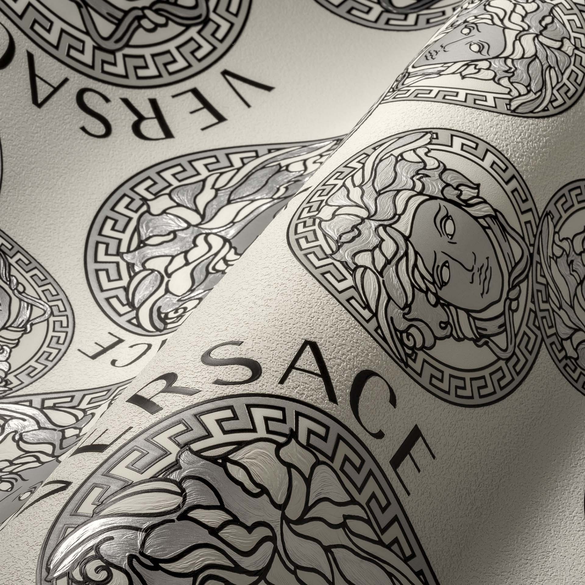 Versace Home Luxe Behang Medusa Hoofd Zwart Wit