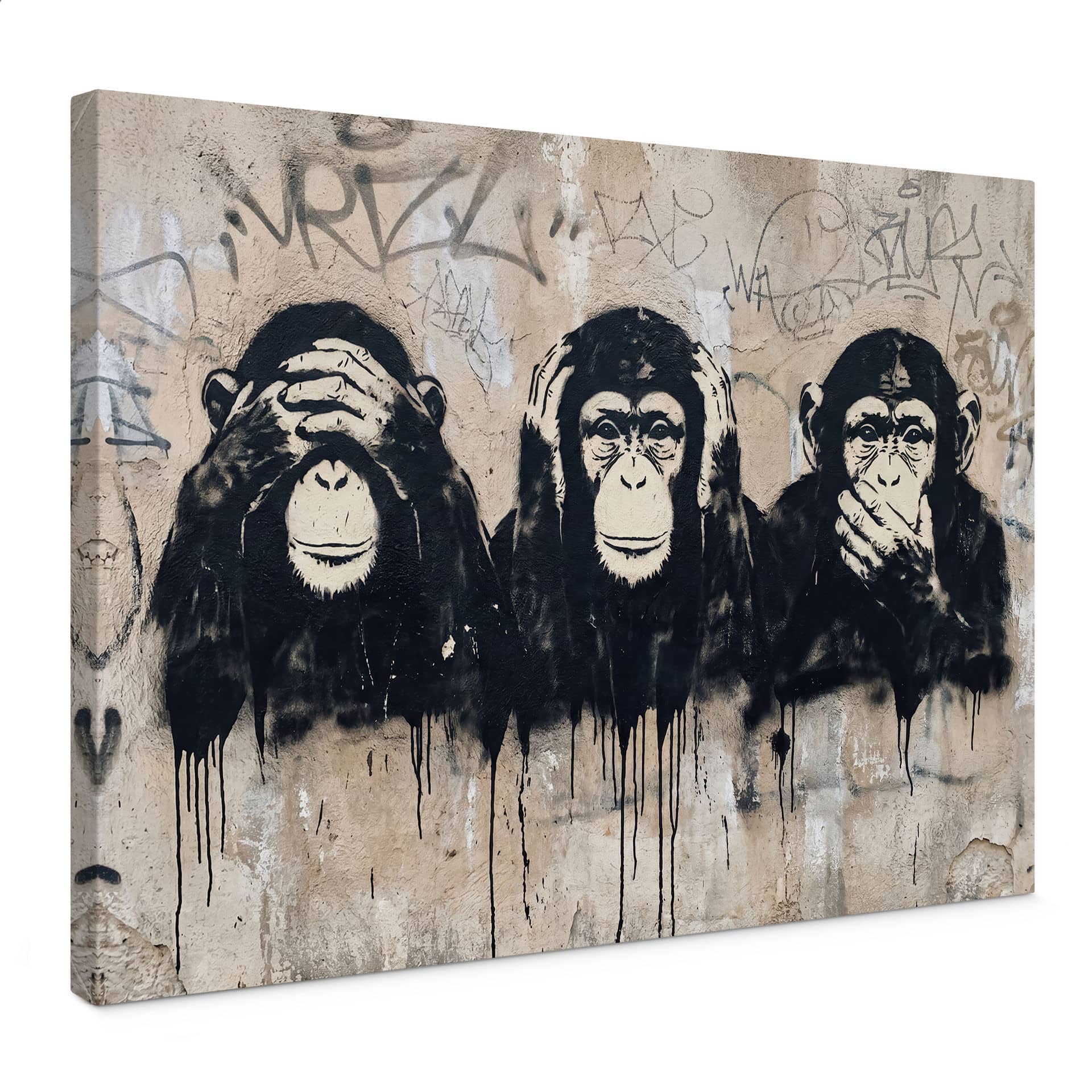 Obraz na płótnie Trzy Małpy Street Art Graffiti - Magnusson