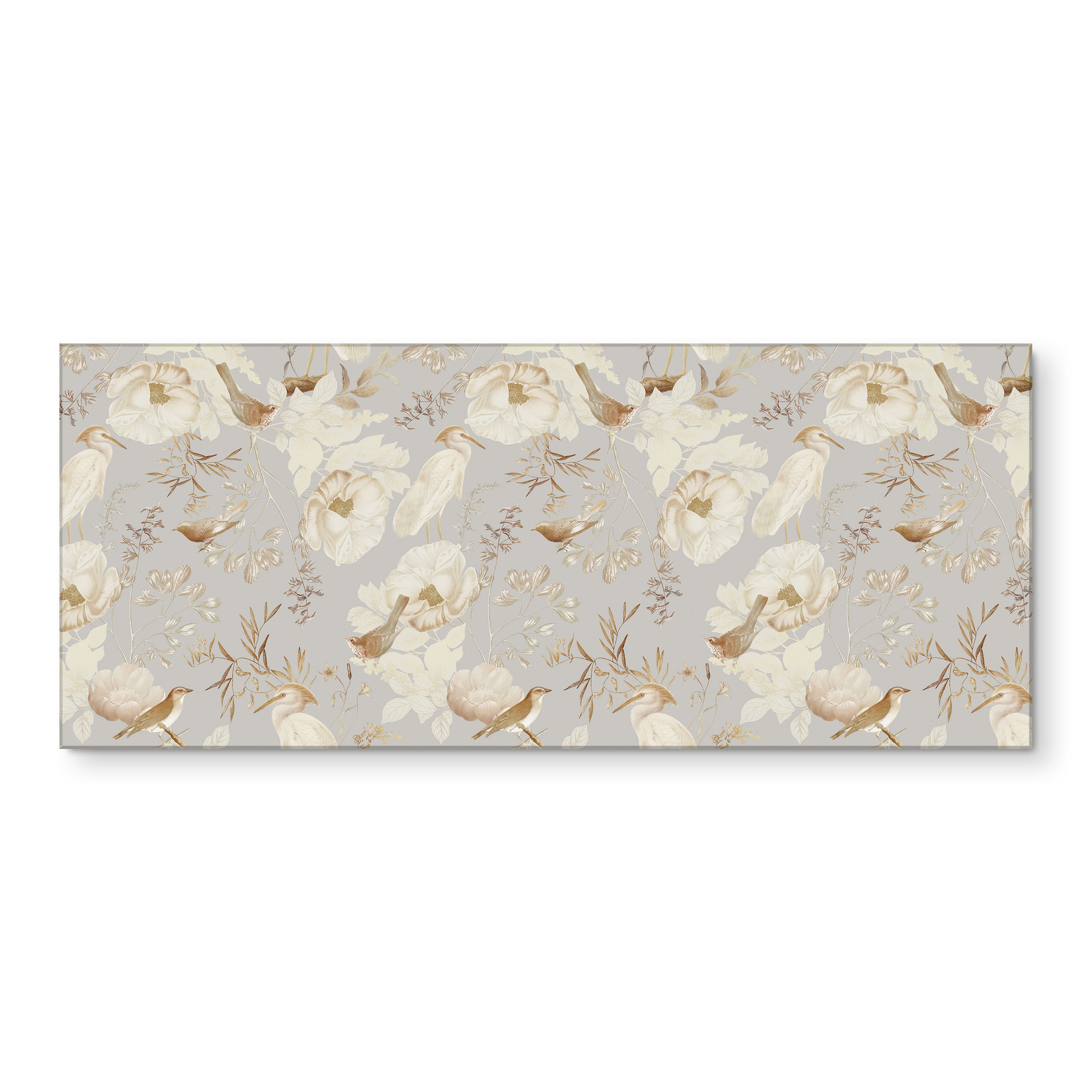 Küchenrückwand Vögel zwischen weißen Blumen - UN Designs