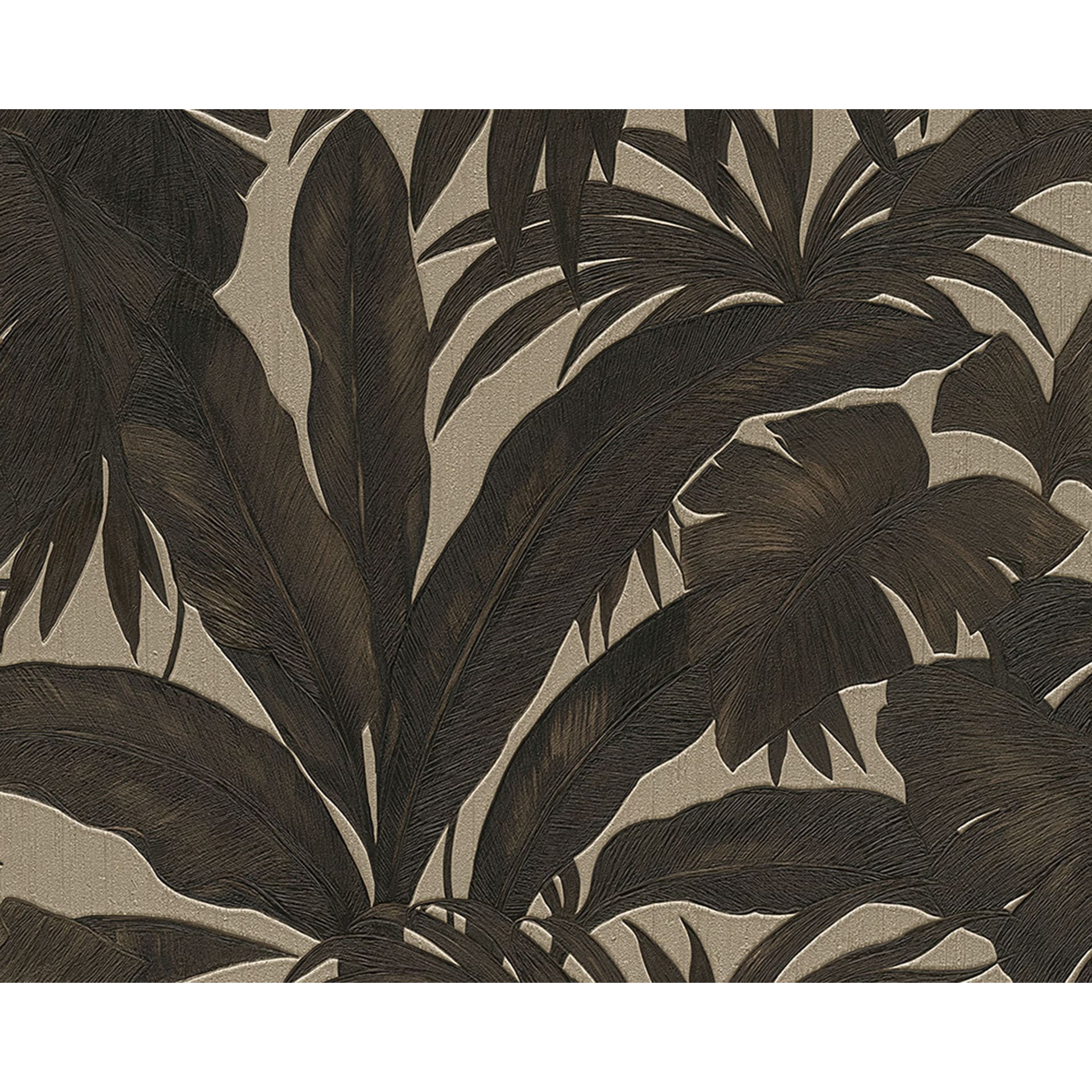 Versace fleecetapet Giungla palme brun, sort