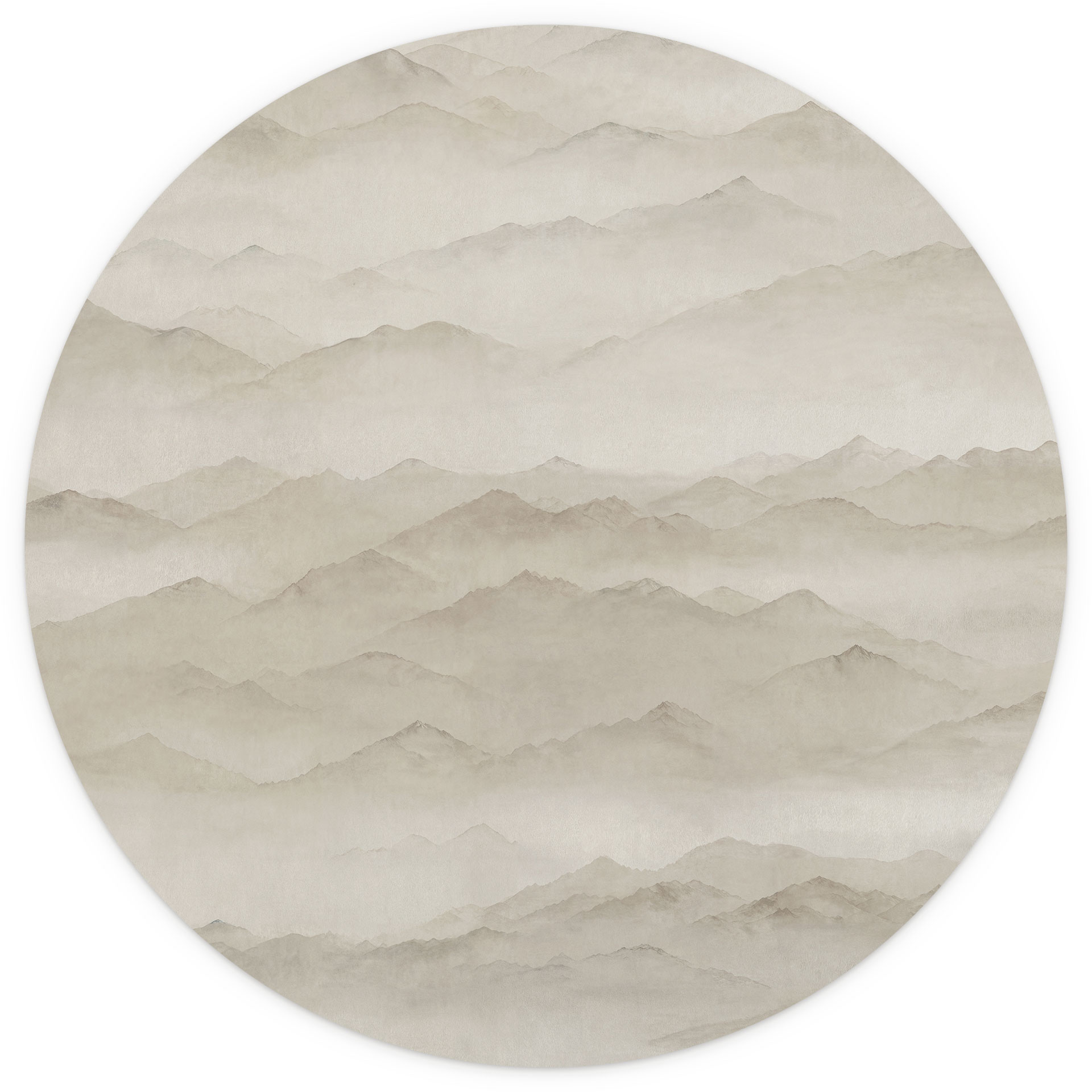 Fotobehang Roerich Peaks - Beige Berglandschap - Sir Edward x Grigory Gladarev - Rond
