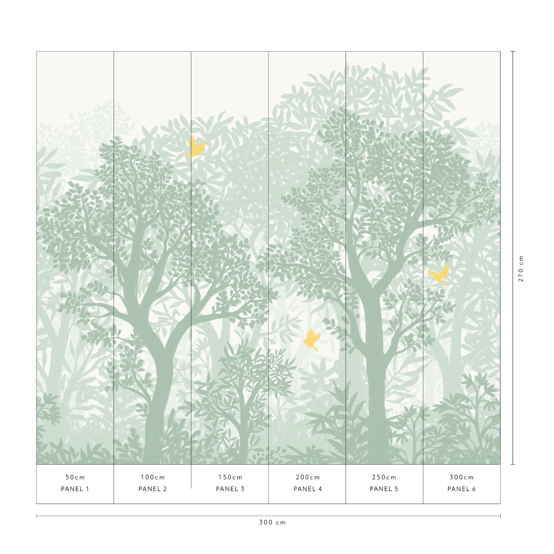 Papier peint photo, papier peint paysage La Terrasse vert 2,7 x 3 m