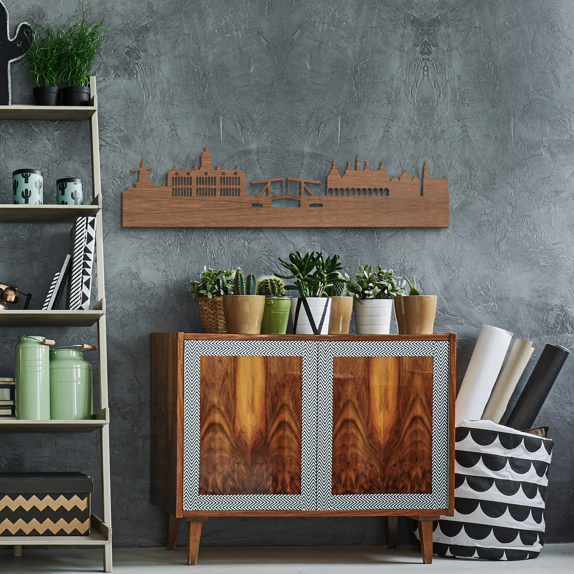 Okleina mahoniowa Wood Art - Skyline Amsterdam