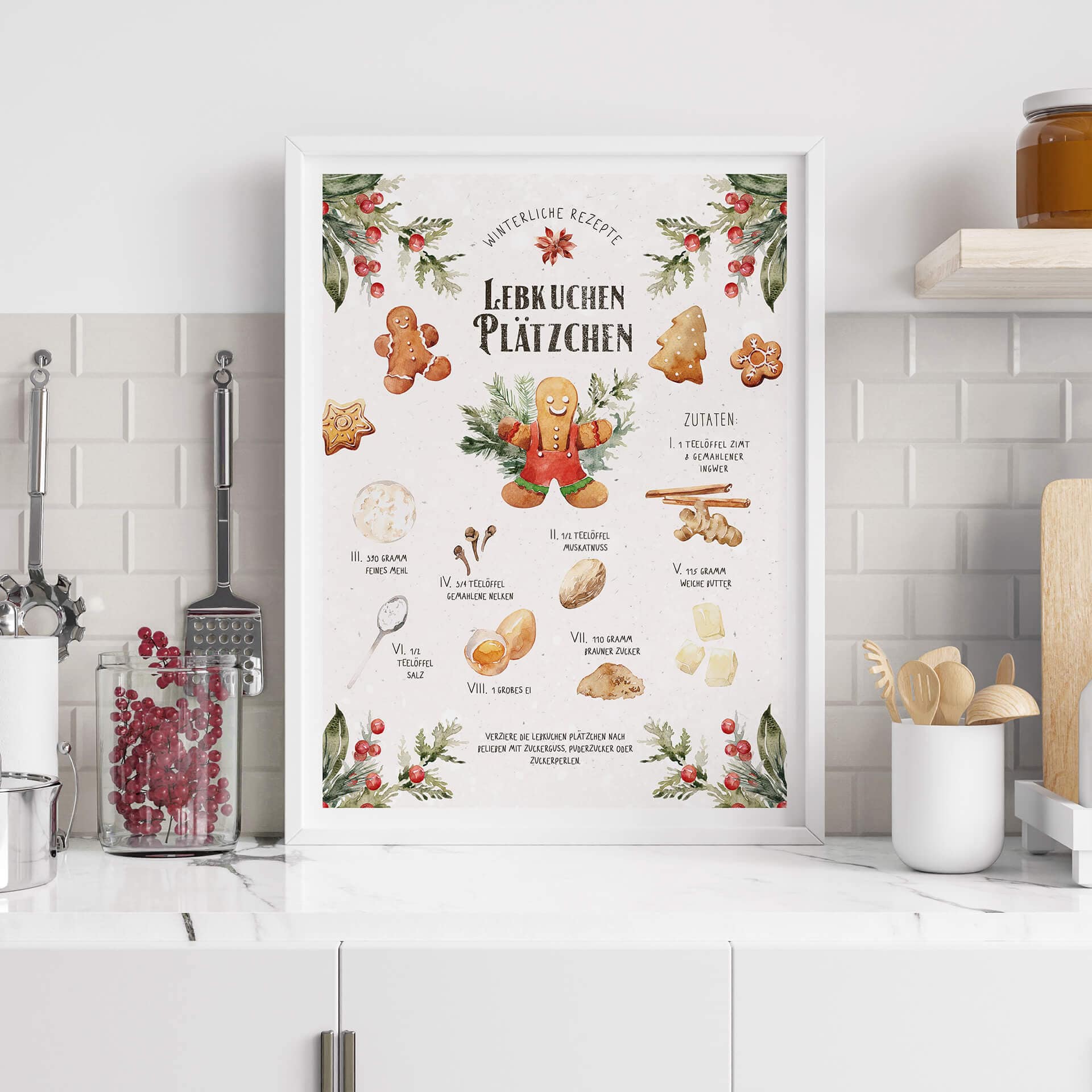 Poster Lebkuchen Plätzchen Rezept