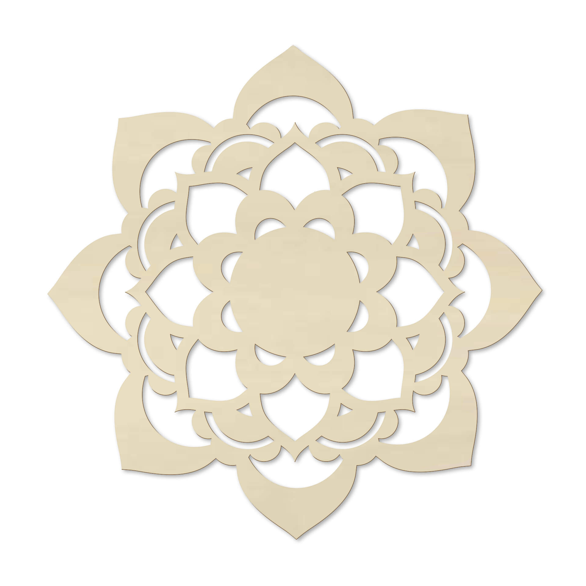 Dekoracja drewniana topola - Mandala Lotus