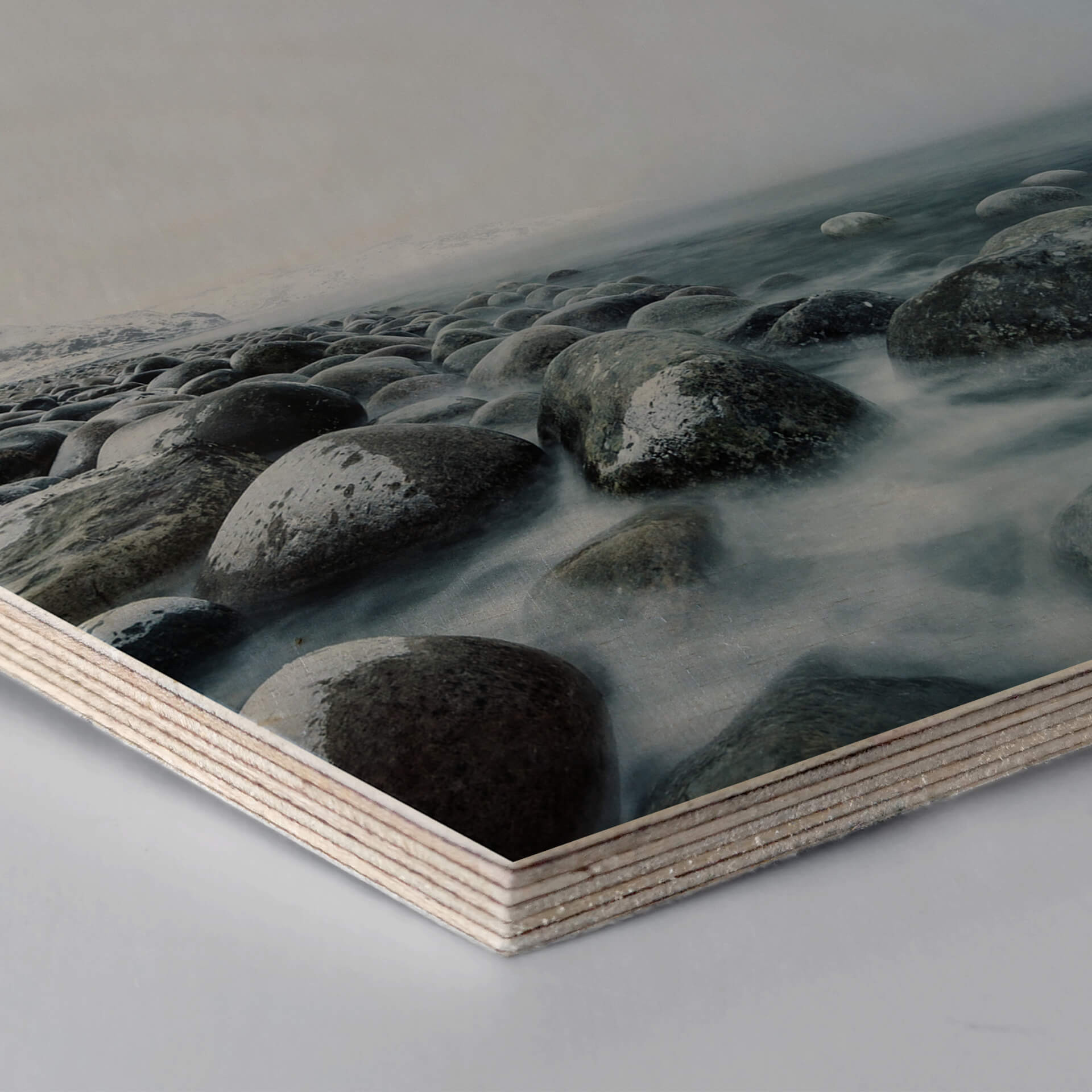 Hexagon - Holz Birke-Furnier - Gezeiten
