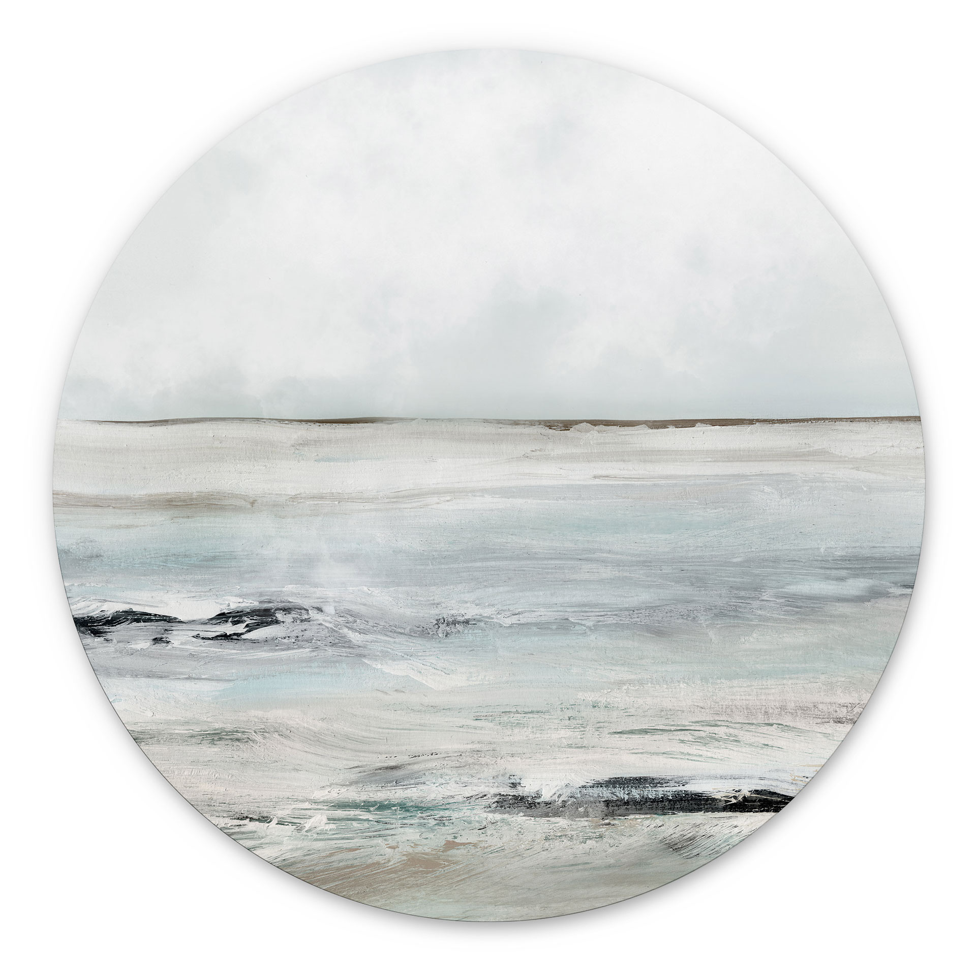 Vægcirkel Bølger ved Sandy Bay - Hobday – print på aluminium (Alu-Dibond)