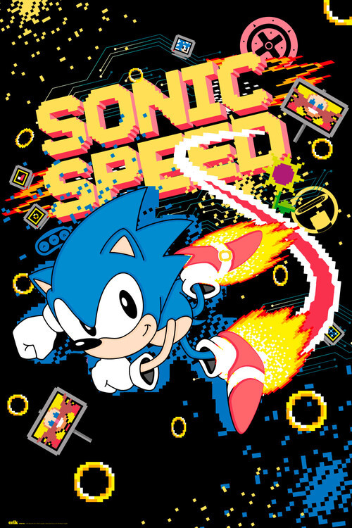 Poster, Filmposter Sonic the Hedgehog - Speed 61x91,5 cm