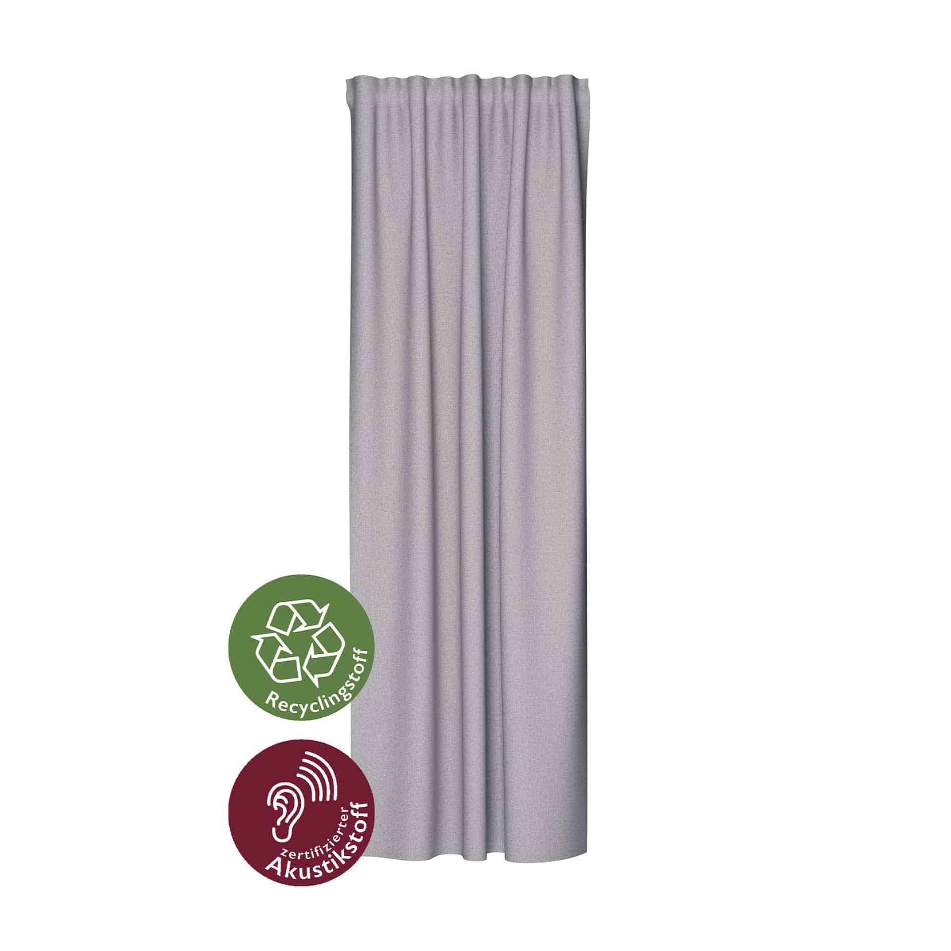 Homing Vorhang mit verdeckten Schlaufen RE-Allen kiesel -  2.45 x 1.4 m