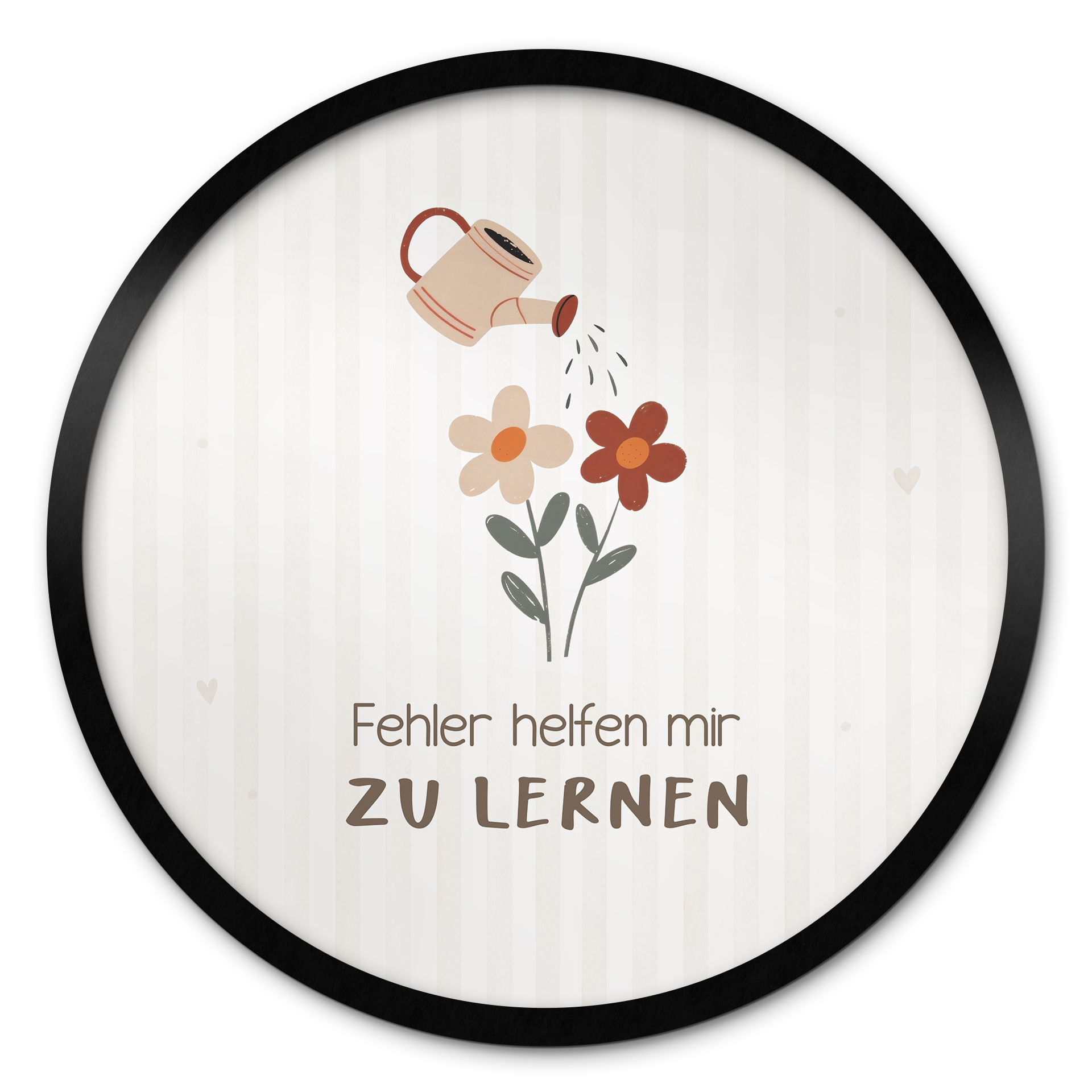 Rundes Kinder-Poster mit Gießkanne - 'Fehler helfen mir zu lernen'