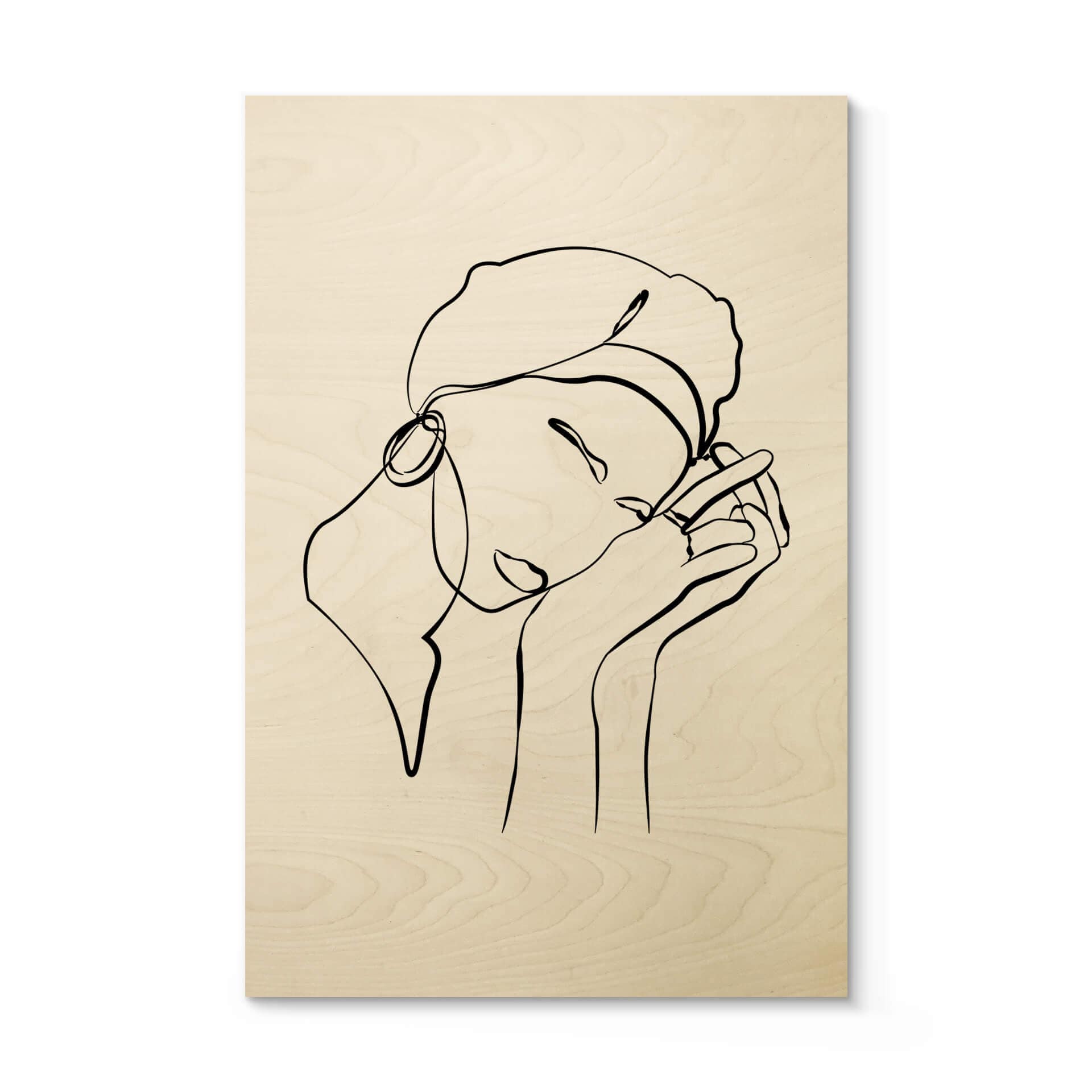 Plakat drewniany NKTN - Line Art - Don't Worry