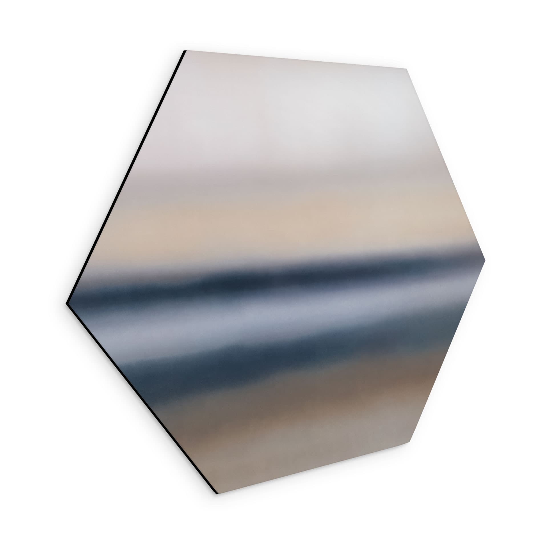Hexagon Wandbild Rotko Ash - Abstrakter Horizont - Sir Edward x Grigory Gladarev - Alu-Dibond