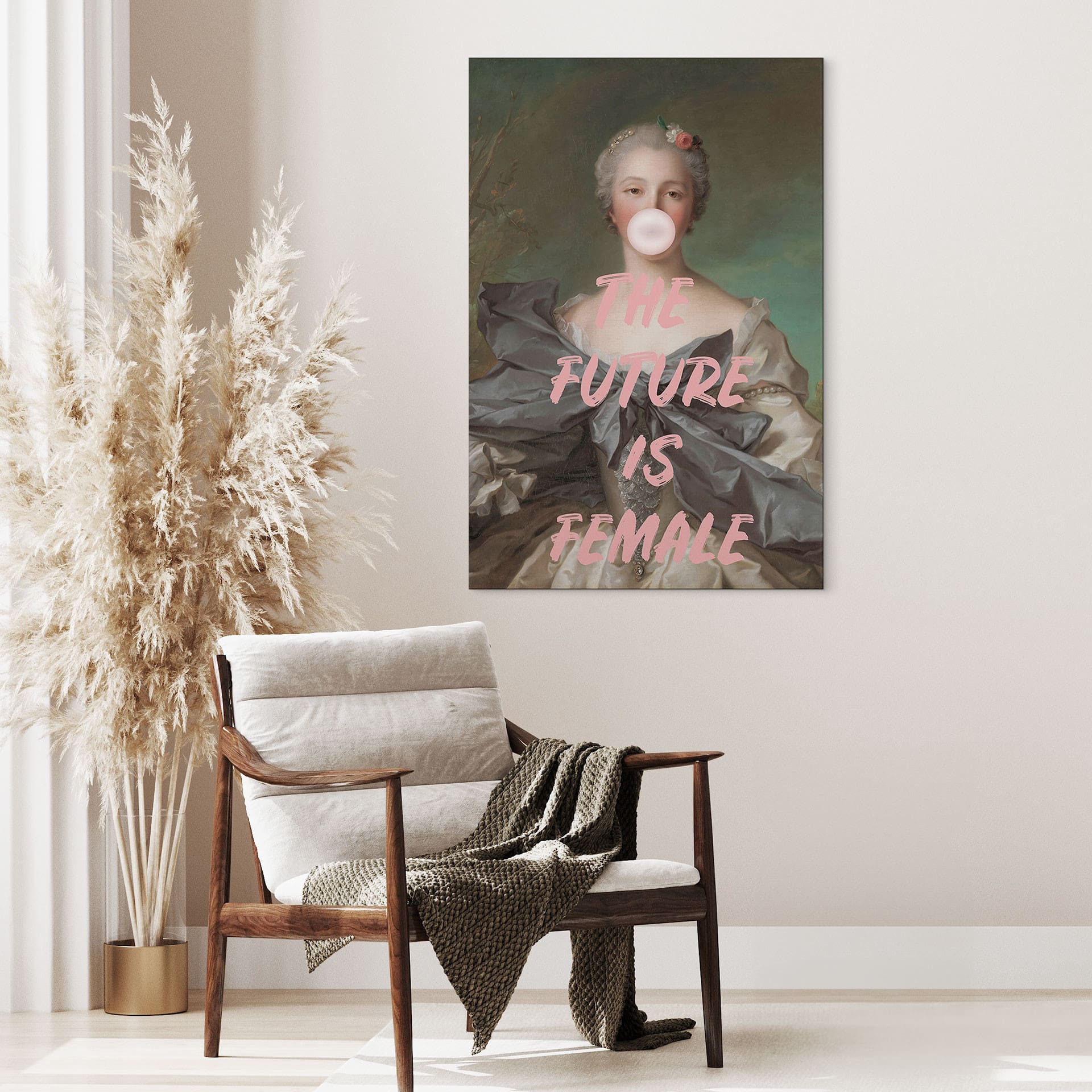 Billede Fremtiden er kvindelig - Grace Digital Art – print på aluminium (Alu-Dibond)