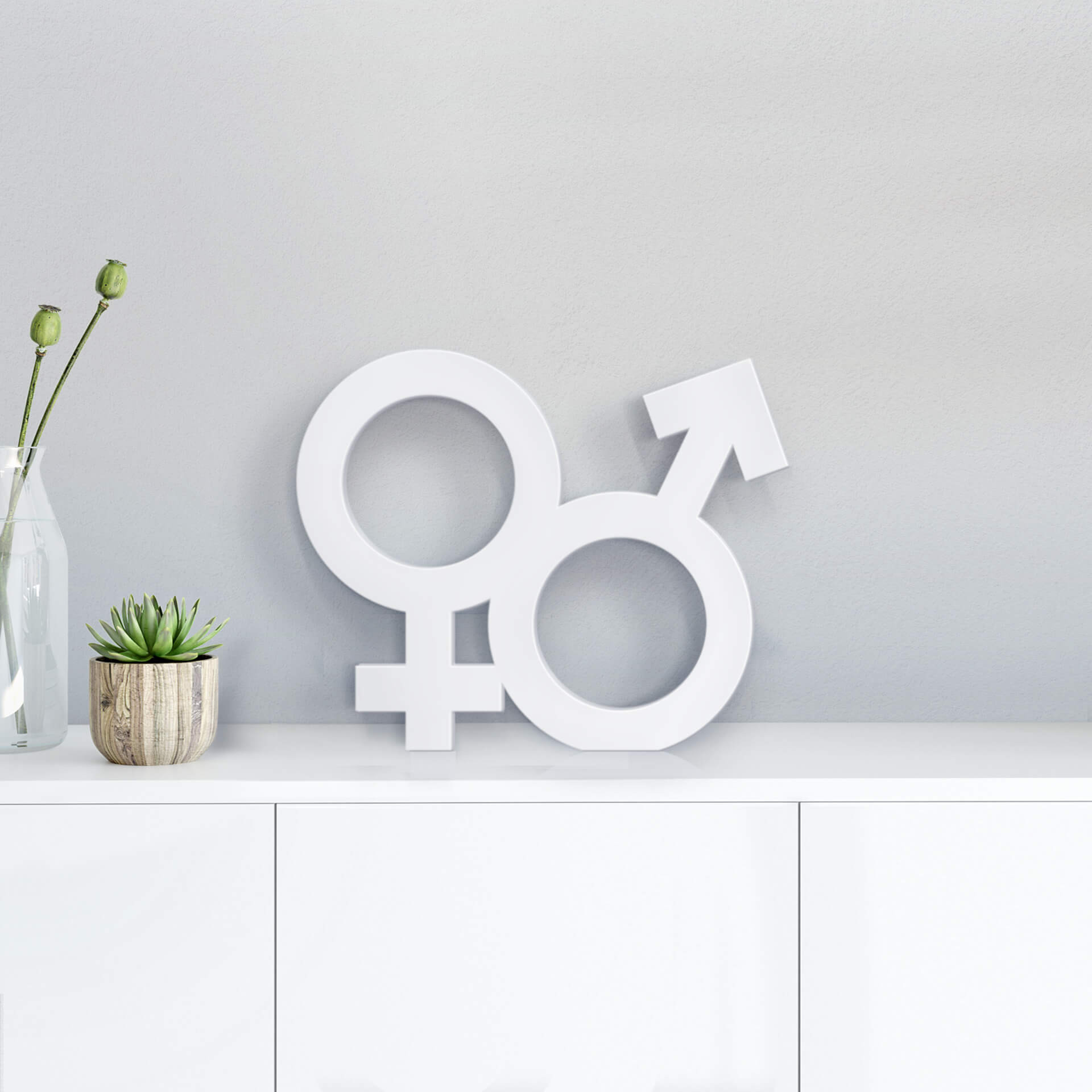 Litera deco symbol płci hetero