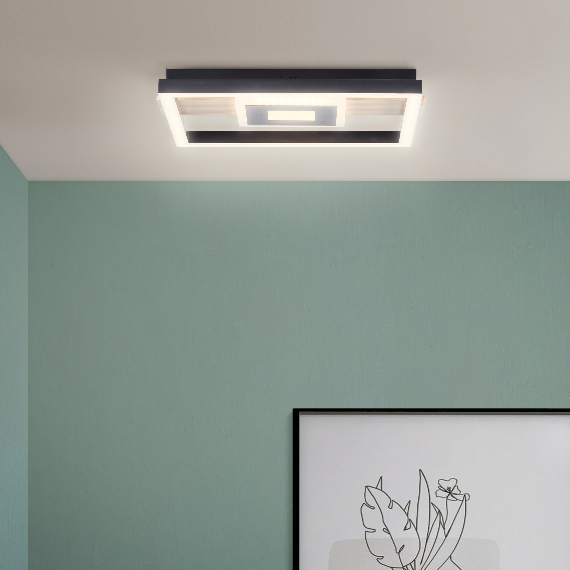 Deckenleuchte Aras, braun, 27,5 x 29,5 cm, Metall Lampe