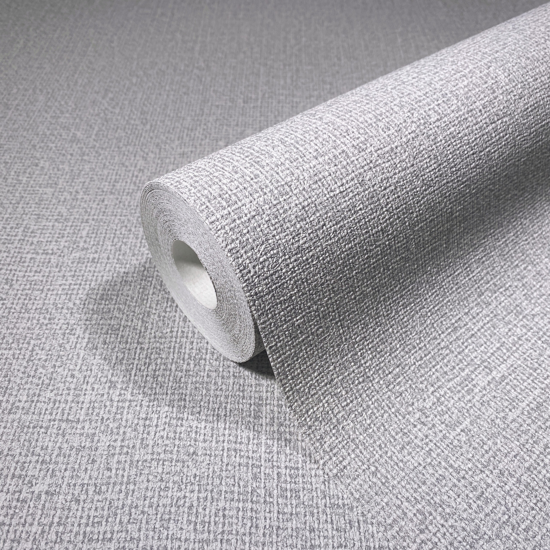 Vliesbehang textiel effen grijs structuur