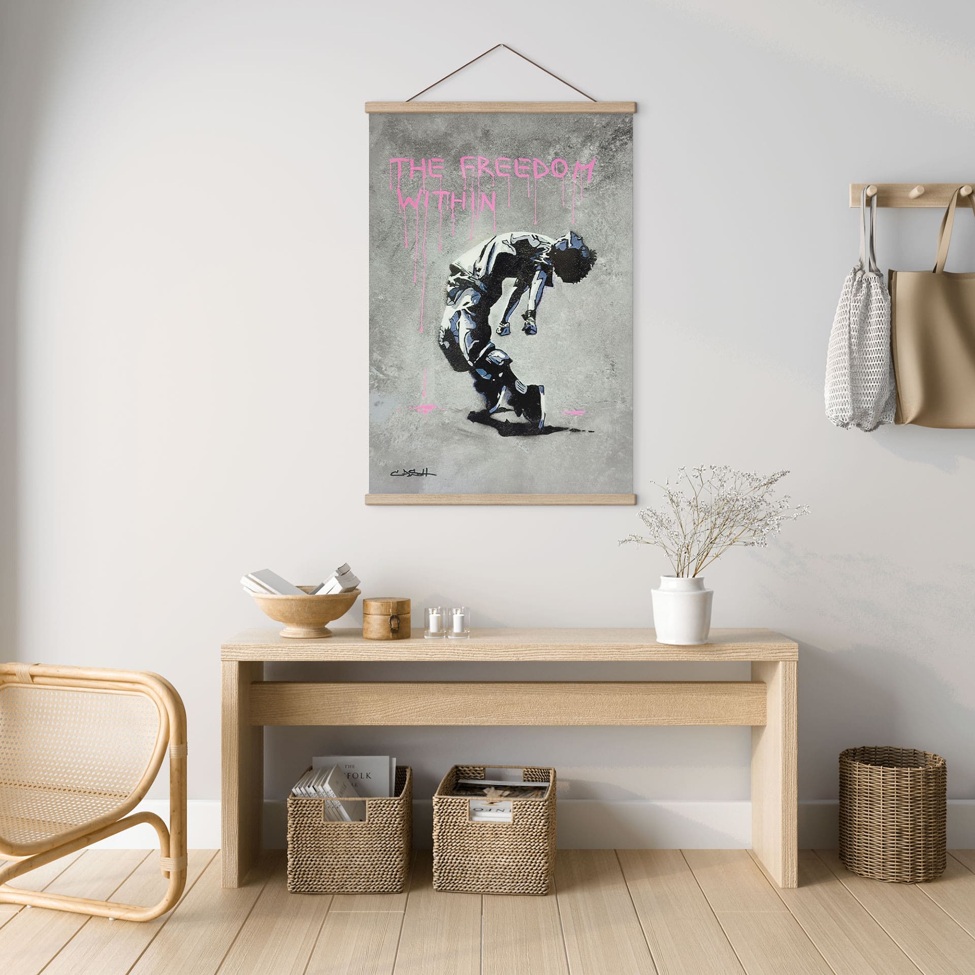 Affiche textile Danseur Street Art Freedom Within - Habib