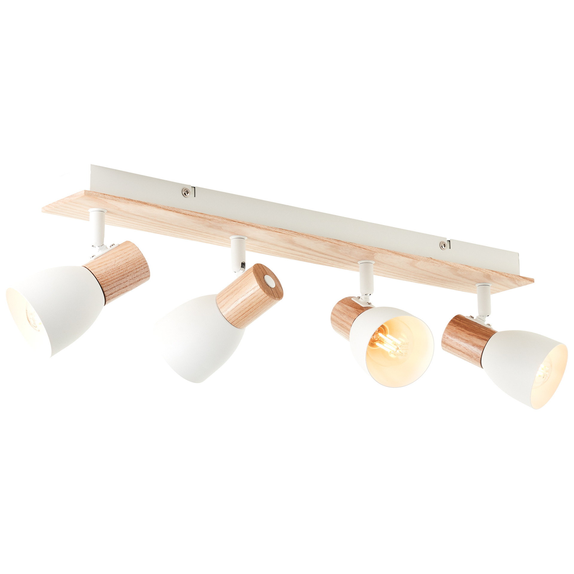 Spotbalken Emil, braun, 16,5 x 57,5 cm, Holz Lampe