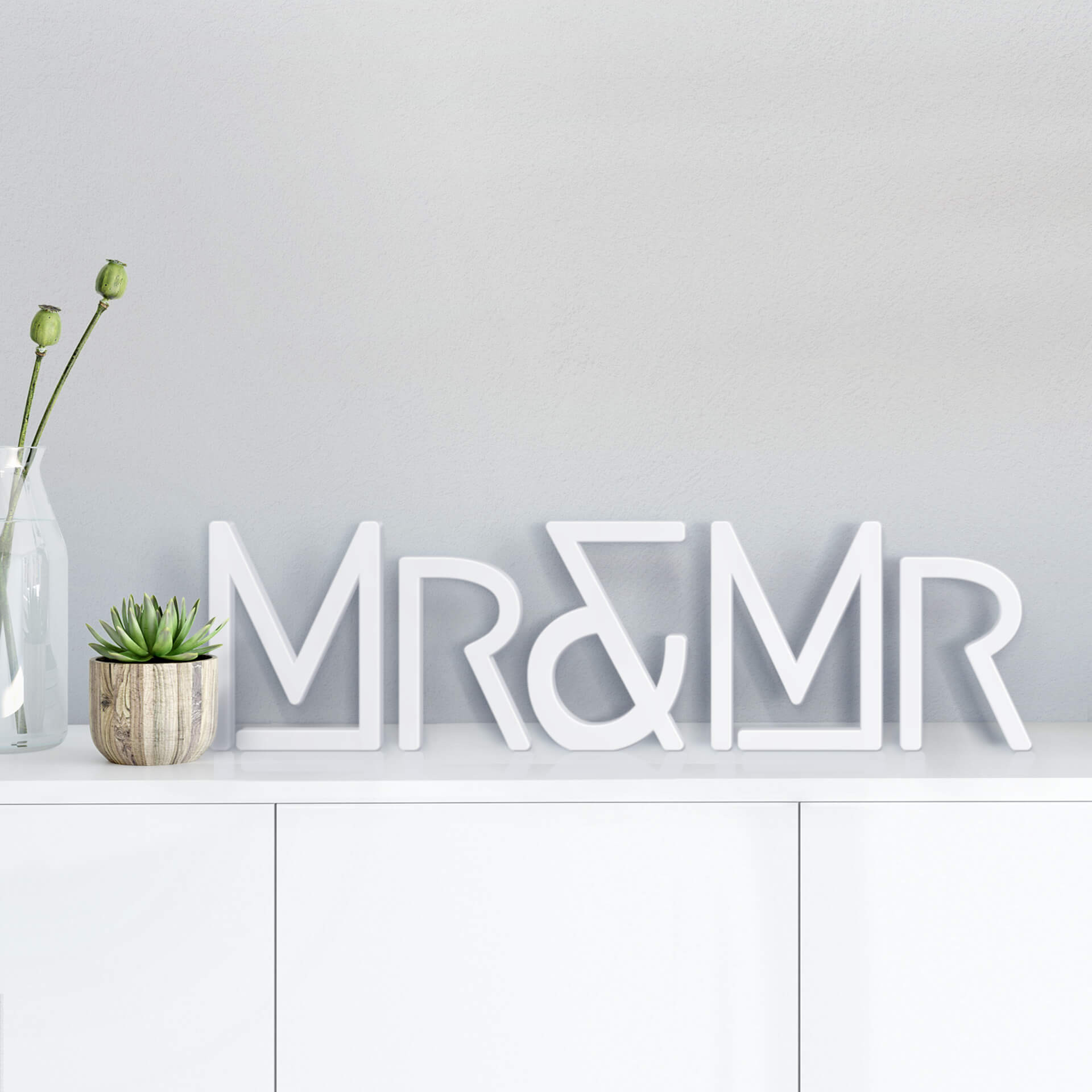 Litery dekoracyjne 3D Mr & Mr modern