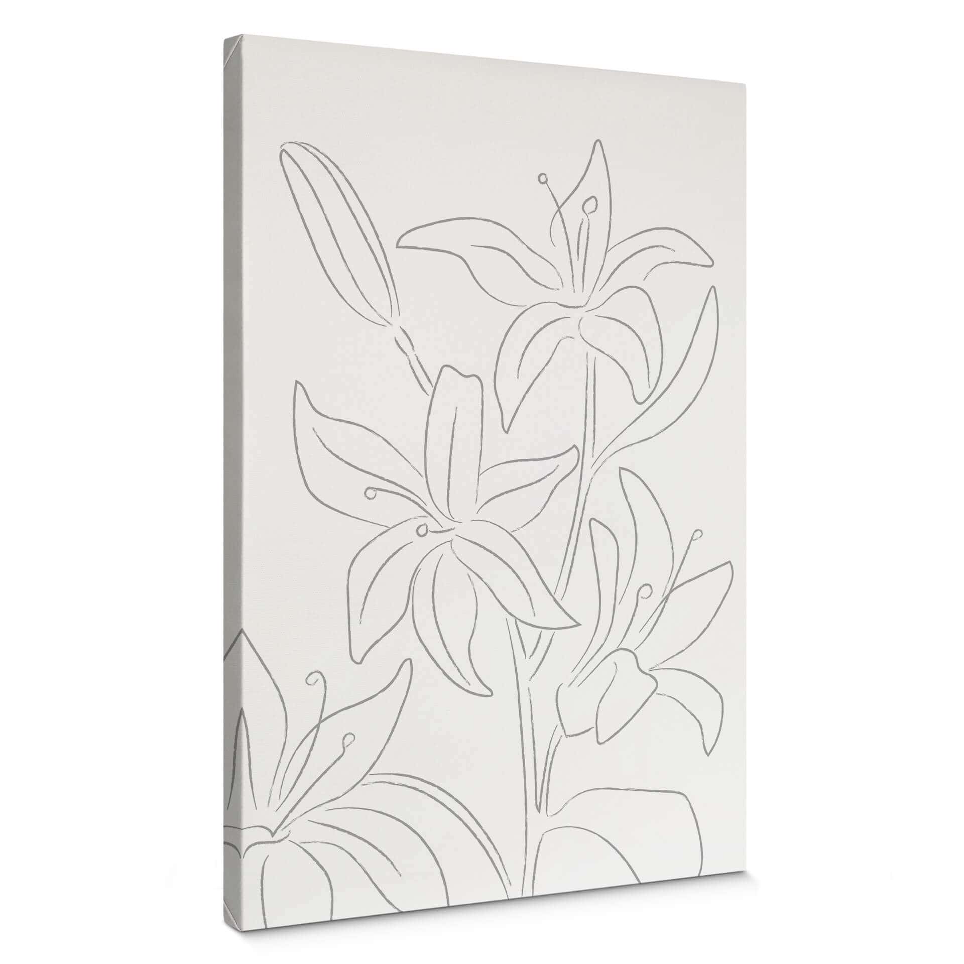 Tableau sur toile 1X Studio - Dessin au trait Floral